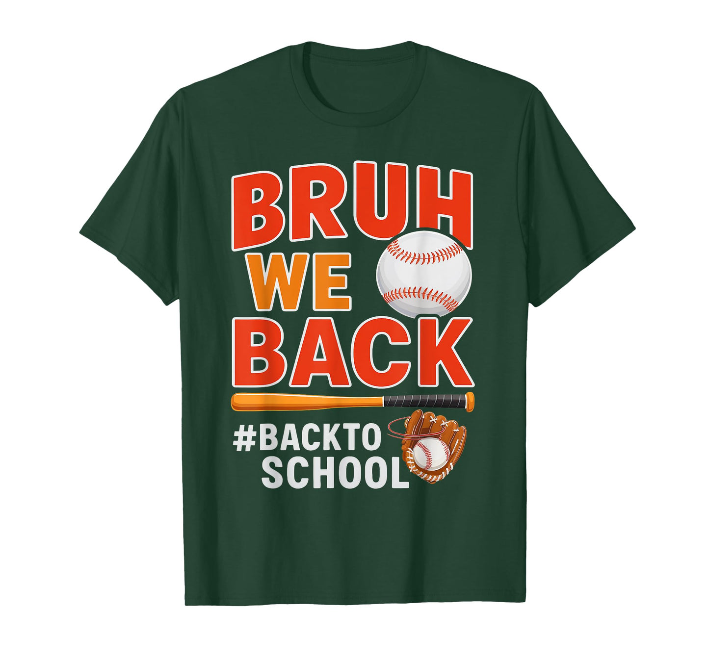 Bruh We Back Retro Baseball Back To School Boys Girls Kids T-Shirt