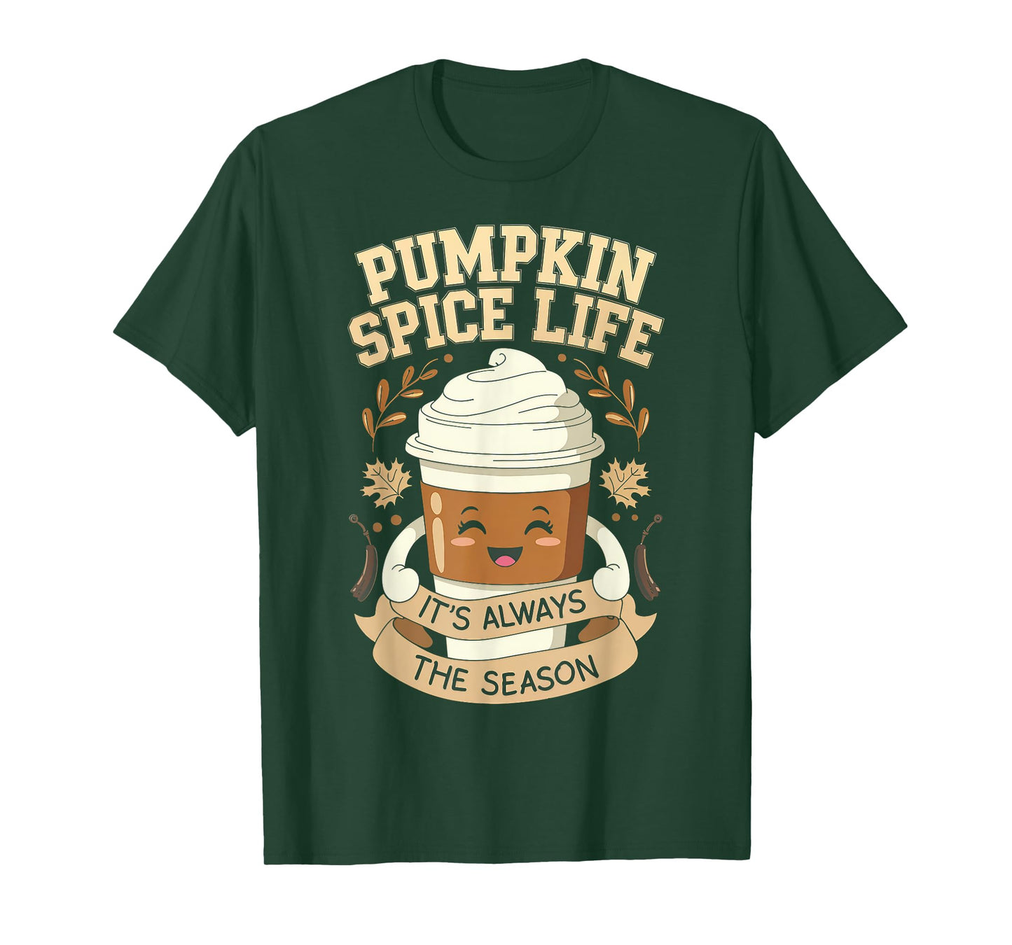Pumpkin Spice Life Latte Fall Season Fun Coffee Lover T-Shirt
