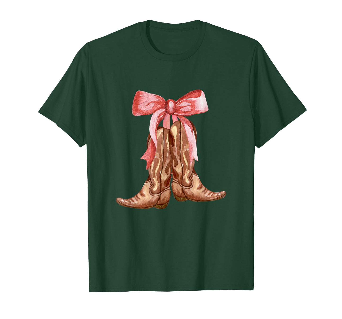 Cowgirl Boots Coquette Pink Bow Preppy Toddler Women Girl T-Shirt