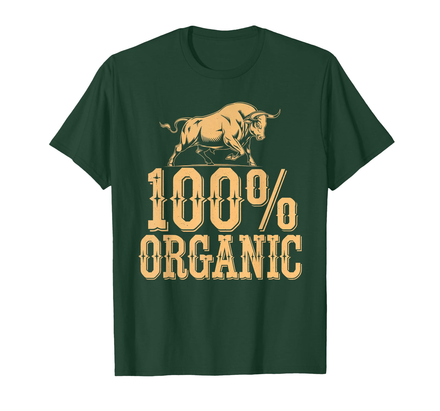 100 Percent Organic Bull Ranch Western Cowboy Graphic T-Shirt
