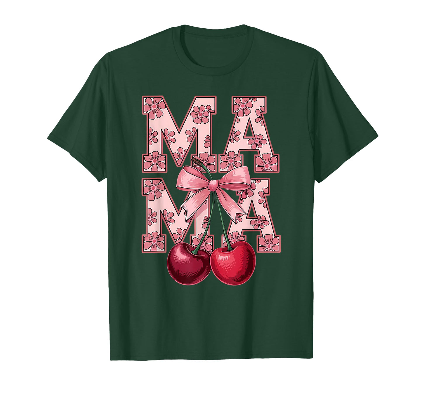 Mama Mommy Cherry Happy Mother's Day Mom Life Coquette Bow T-Shirt