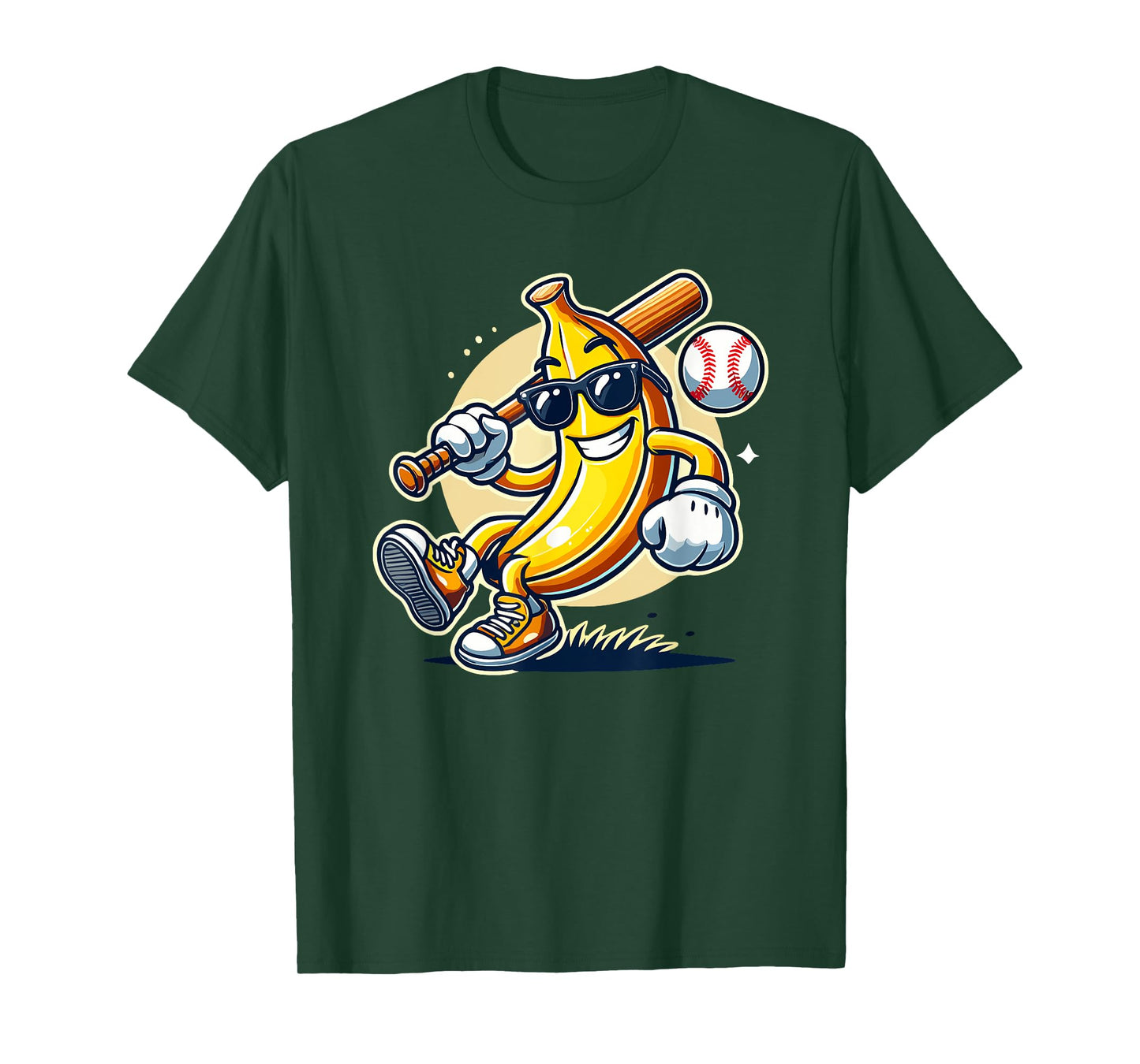Banana Playing Baseball Fruit Lover Baseball Player T-Shirt
