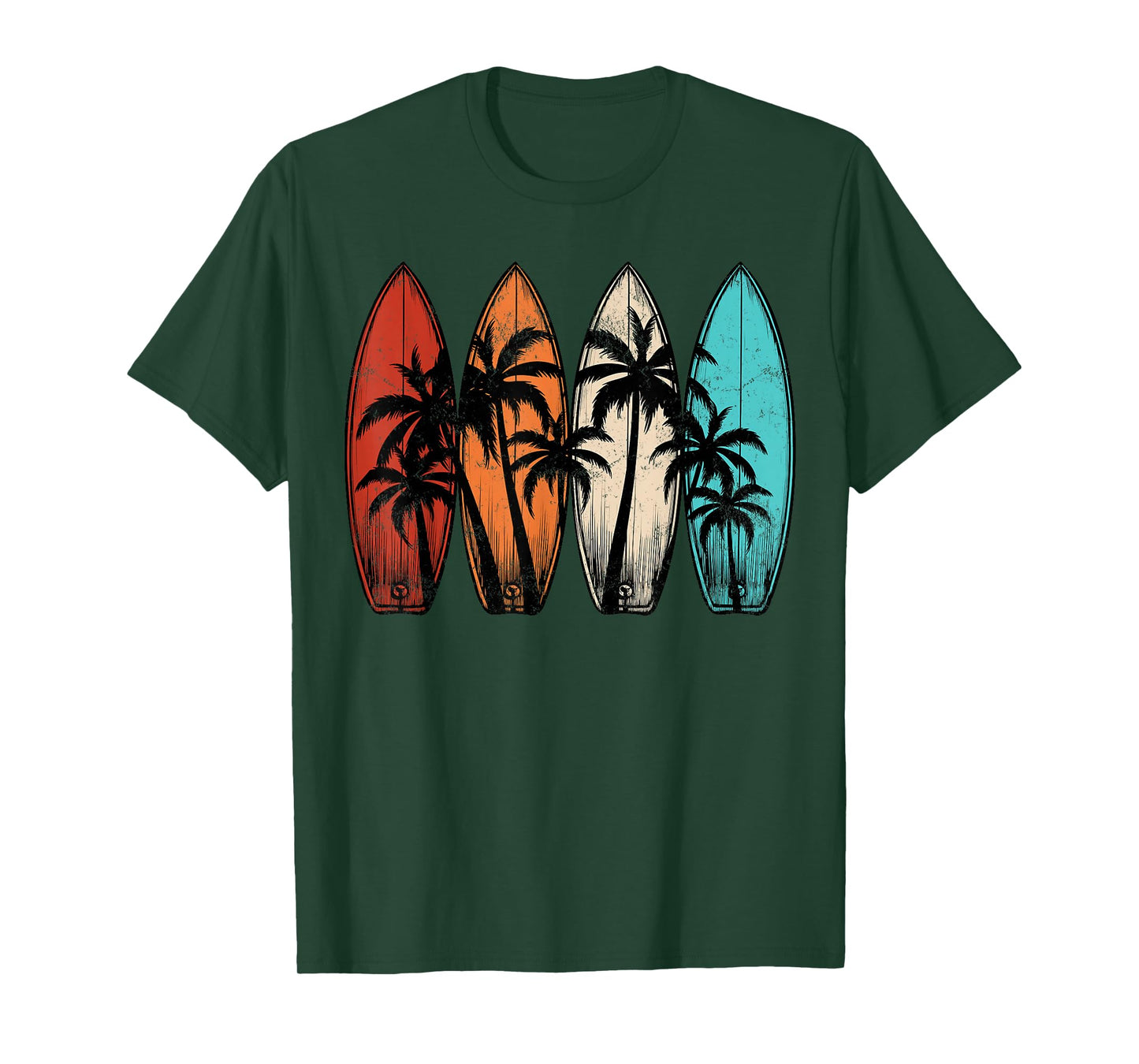 Tropical Hawaiian Surfboards Tropical Palm Tree Beach Vibes T-Shirt