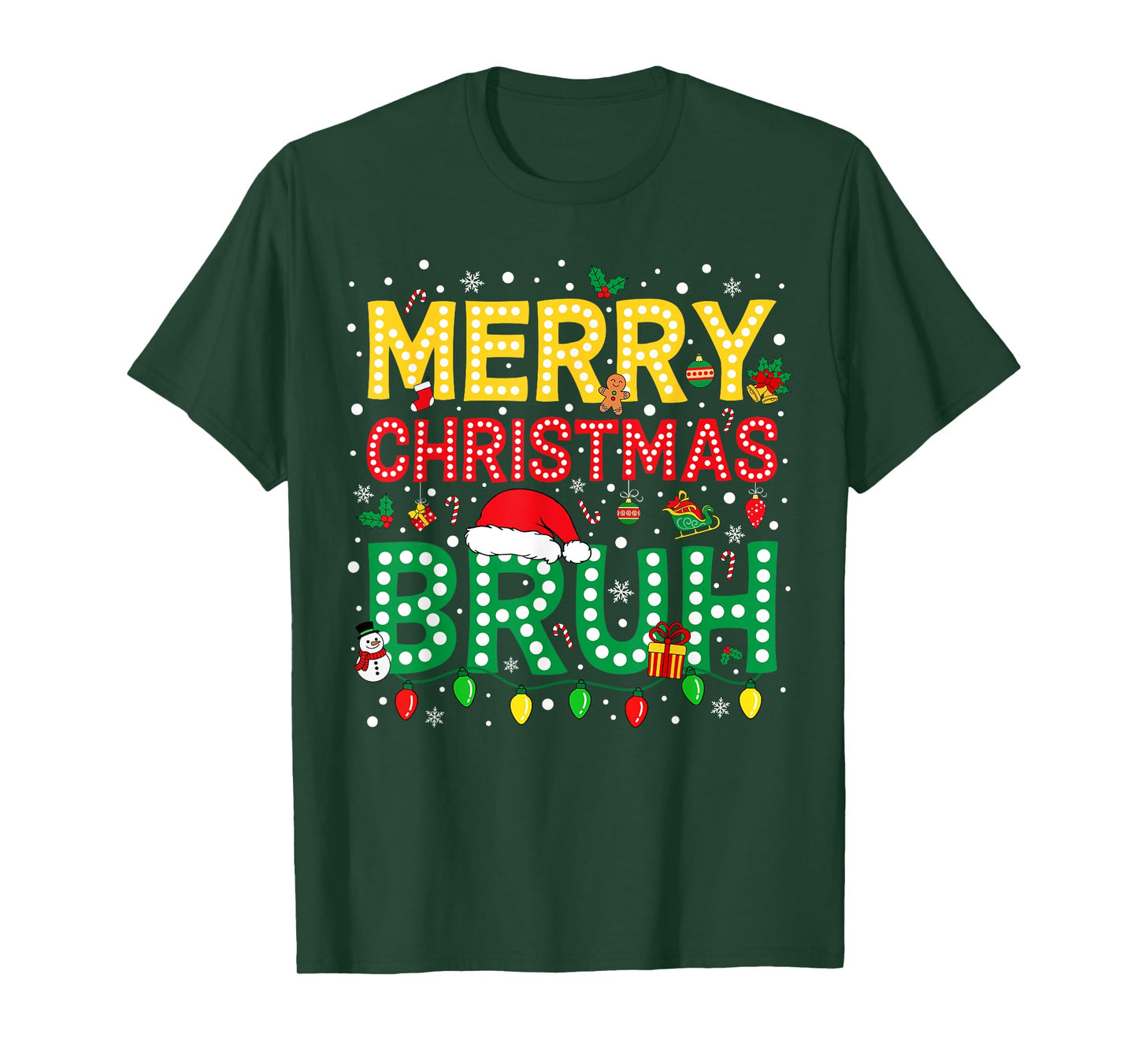 Bruh Christmas Bruh Merry Christmas Teens Boys Men Christmas T-Shirt