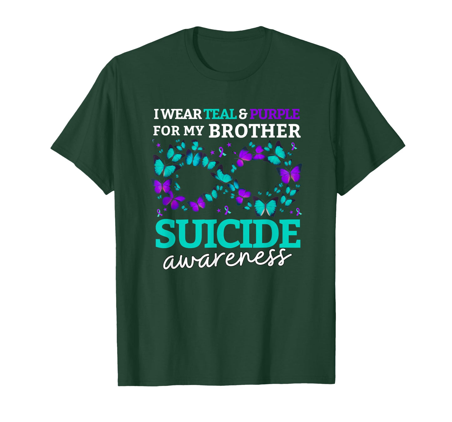 I Wear Purple and Teal for My Brother Suicide Prevention T-Shirt
