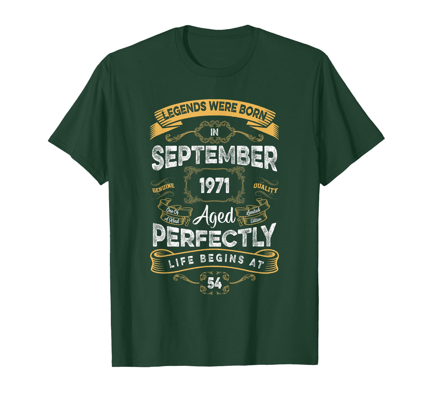 Vintage 54th Birthday Legends Were Born In September 1971 T-Shirt