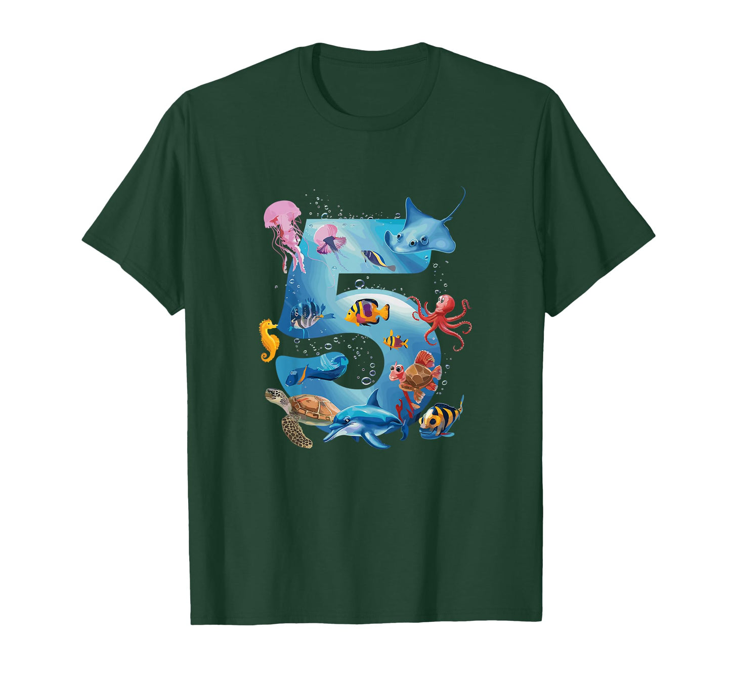 Sea Ocean Number 5rd Birthday Boys and Girls T-Shirt