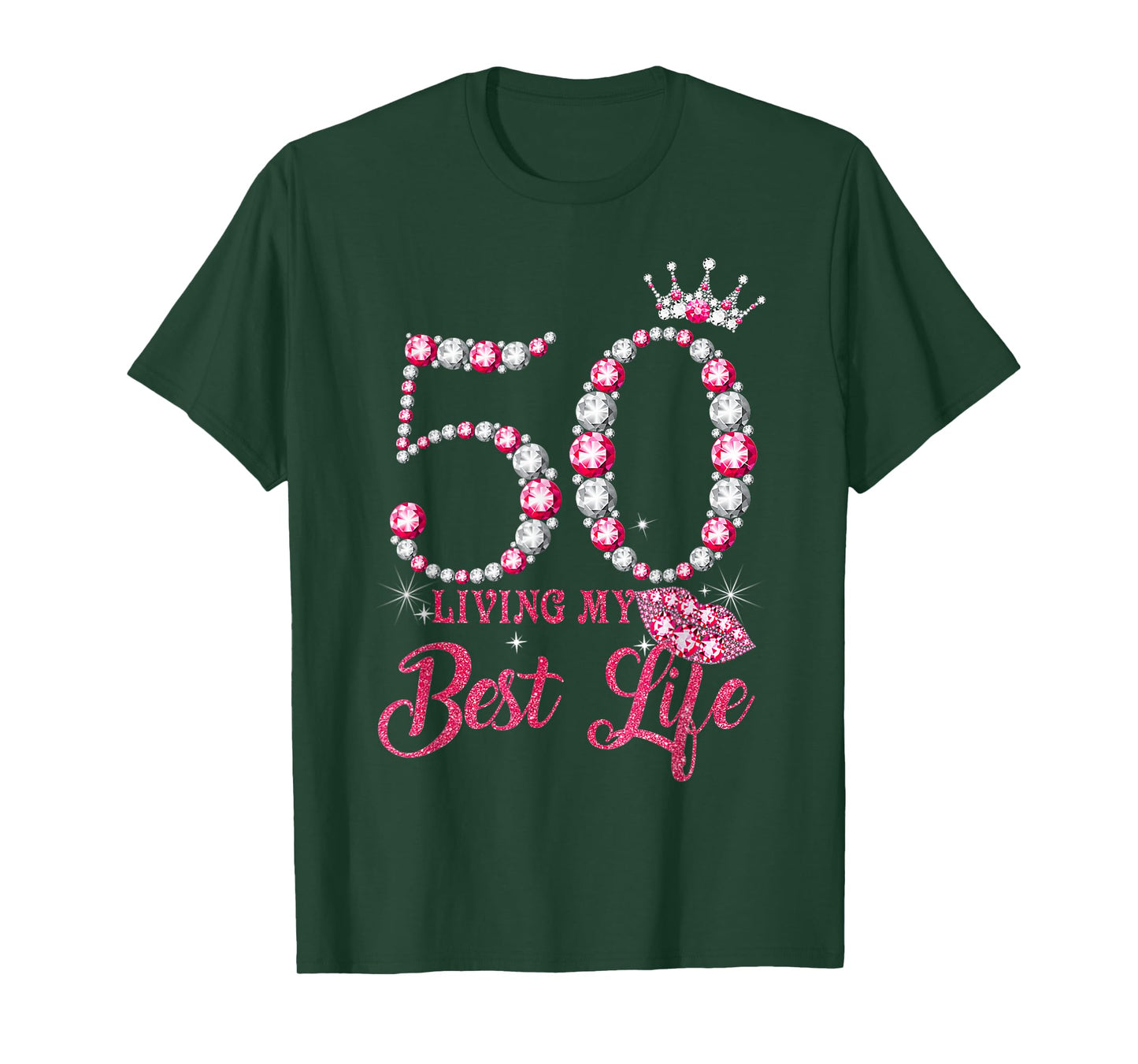 Living My Best Life 50 Years Old 50th Birthday Queen Women T-Shirt