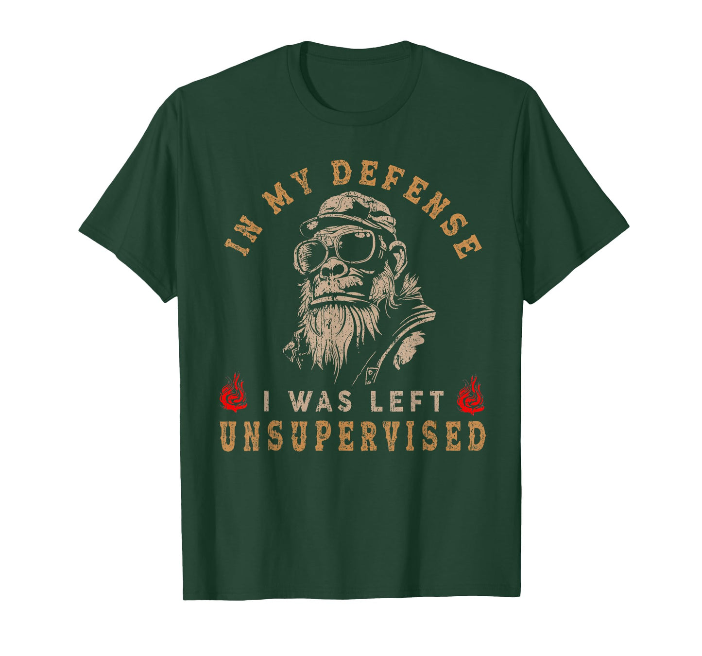 Funny Monkey In My Defense I Was Left Unsupervised T-Shirt