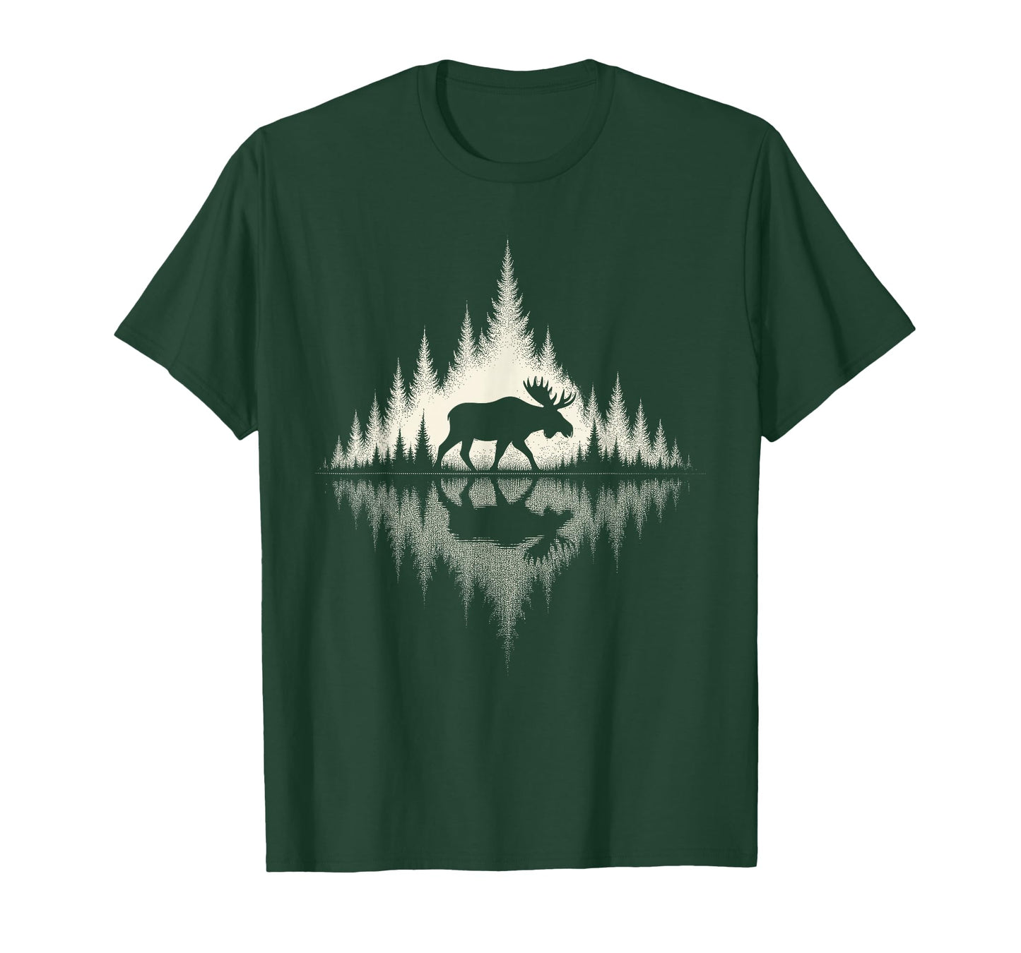 Moose, Wildlife & Outdoor, Forest & Trees Reflection T-Shirt