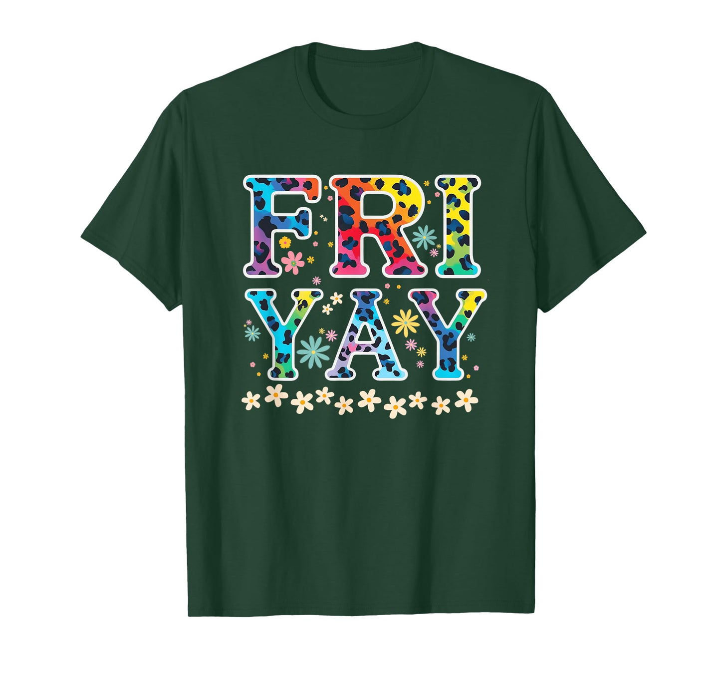 Retro Fri-Yay Friday Funny Fri Yay Teacher School Leopard T-Shirt