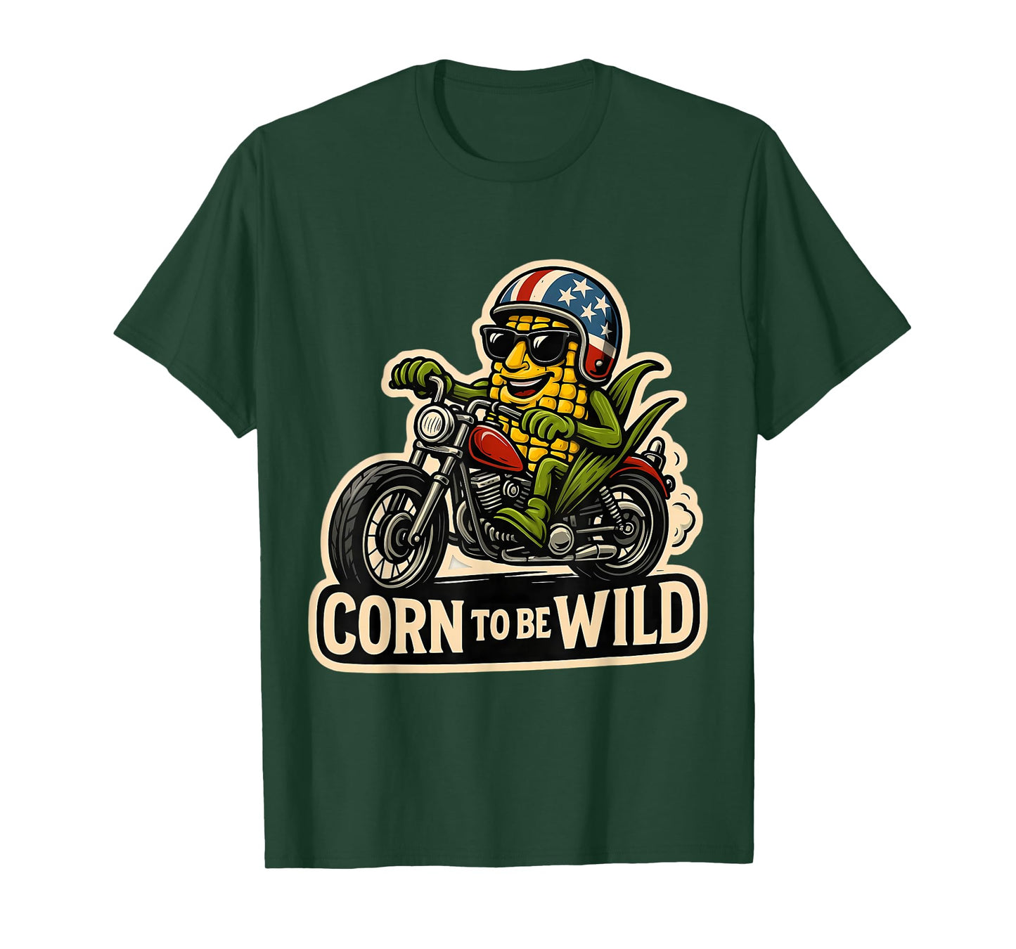 Corn to Be Wild Funny Corncob Pun Maize Farmer Biker Farming T-Shirt
