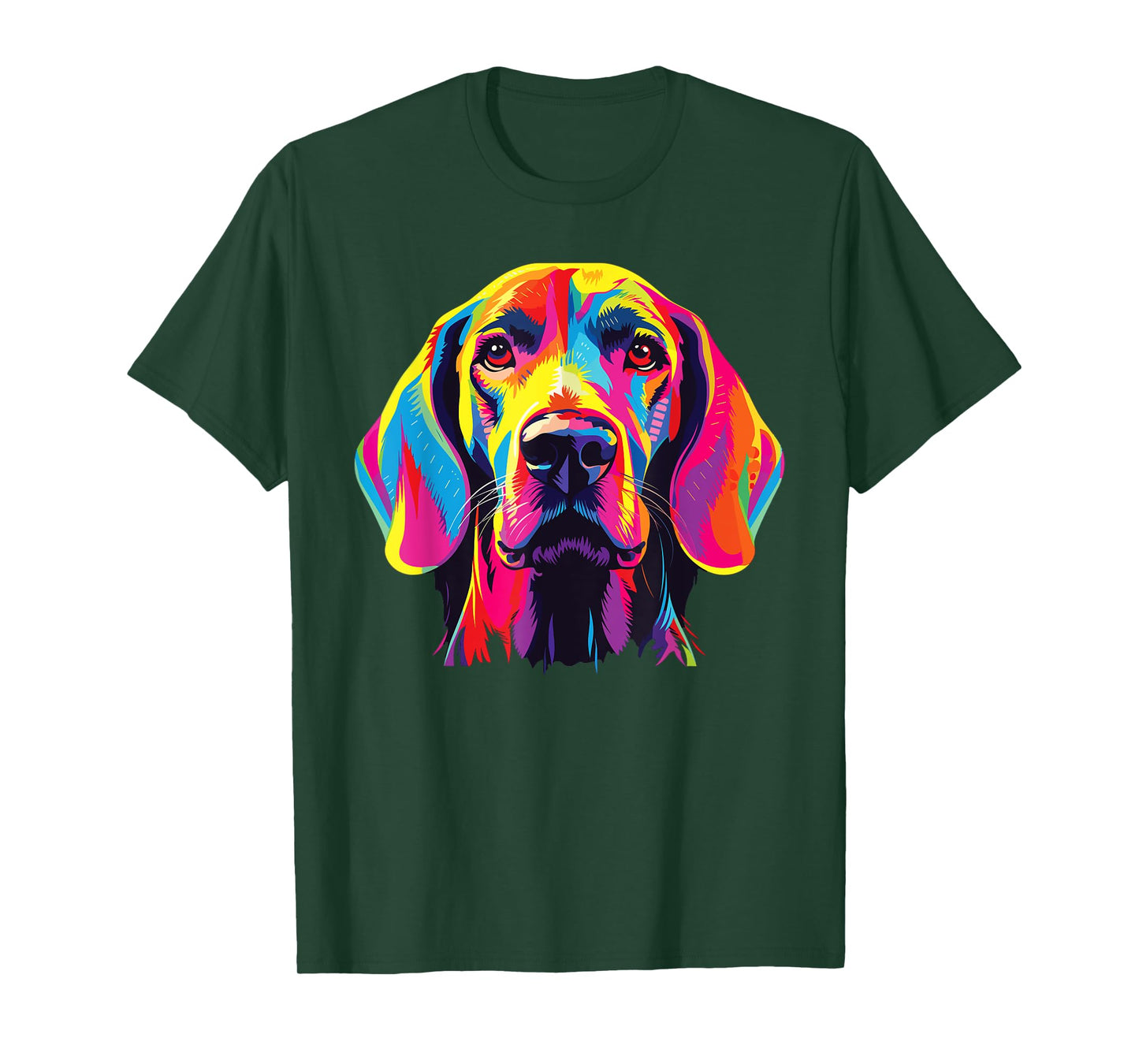 Watercolor Colorful Redbone Coonhound Dog T-Shirt, Small