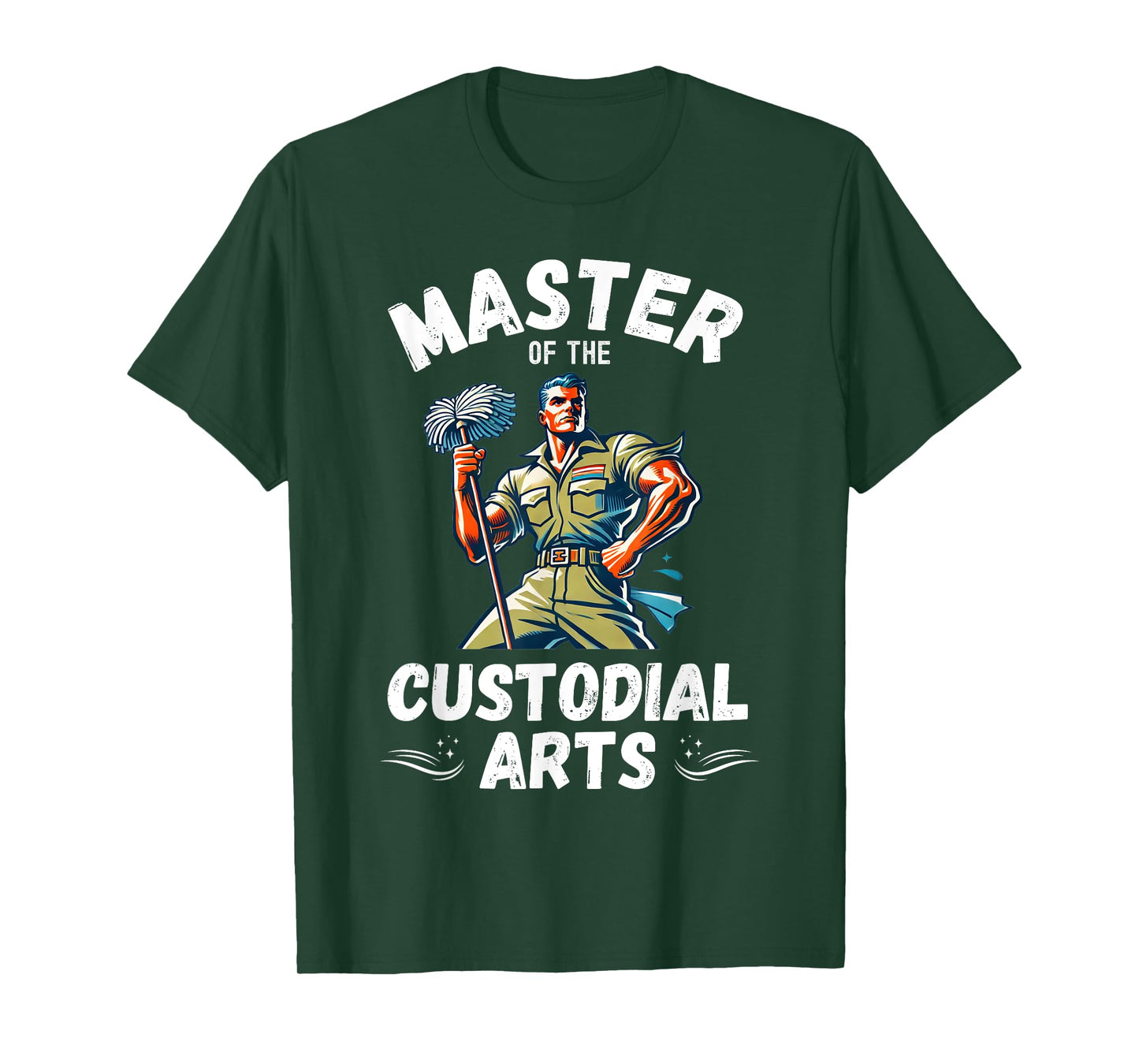 Master Of The Custodial Arts Retro Funny School Custodian T-Shirt