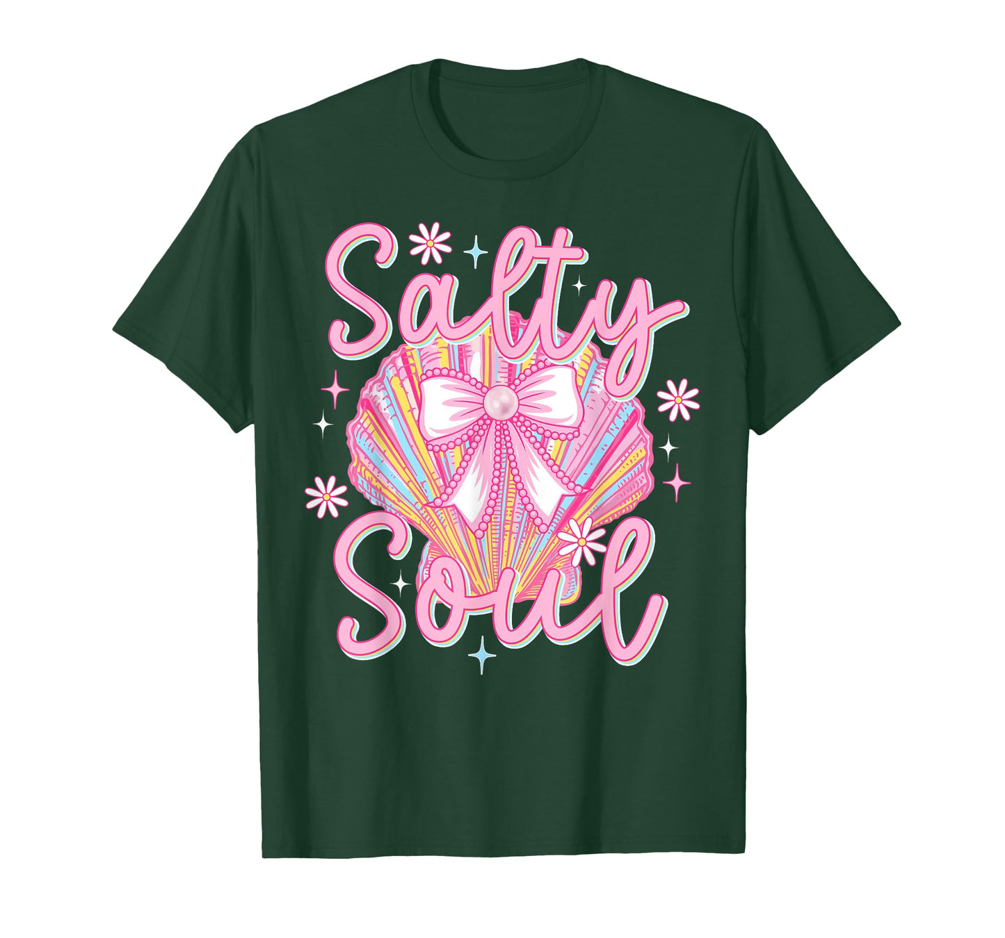 Beach Summer Vibes Cute Clam Pearl Coquette Salty Girls Soul T-Shirt