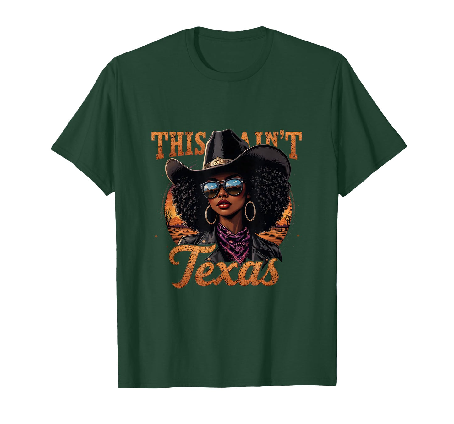 Melanin This Ain’t Texas African American Cowgirl T-Shirt