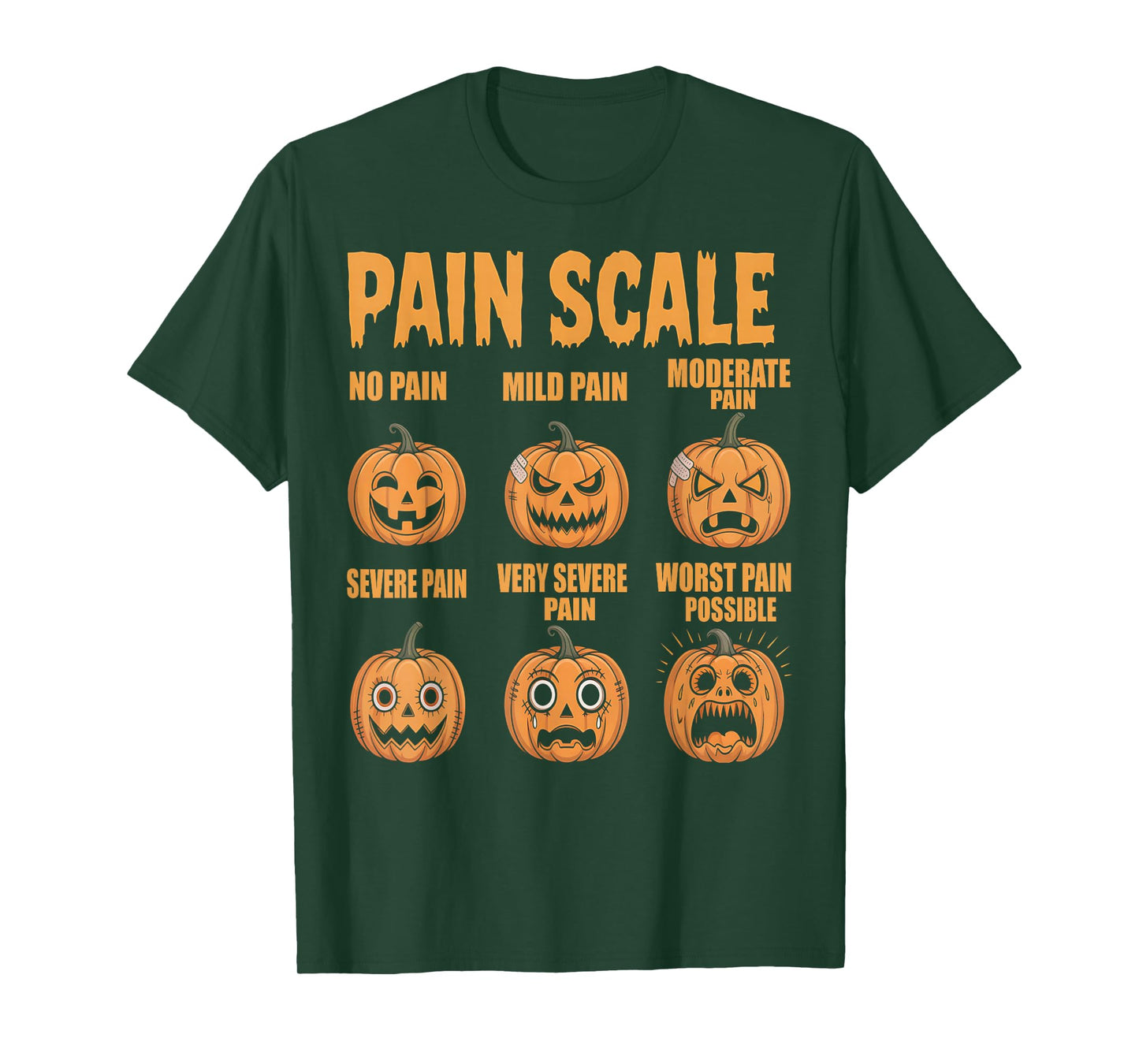 Halloween Nurse Shirt Pumpkin Pain Scale CNA Medical ICU RN T-Shirt