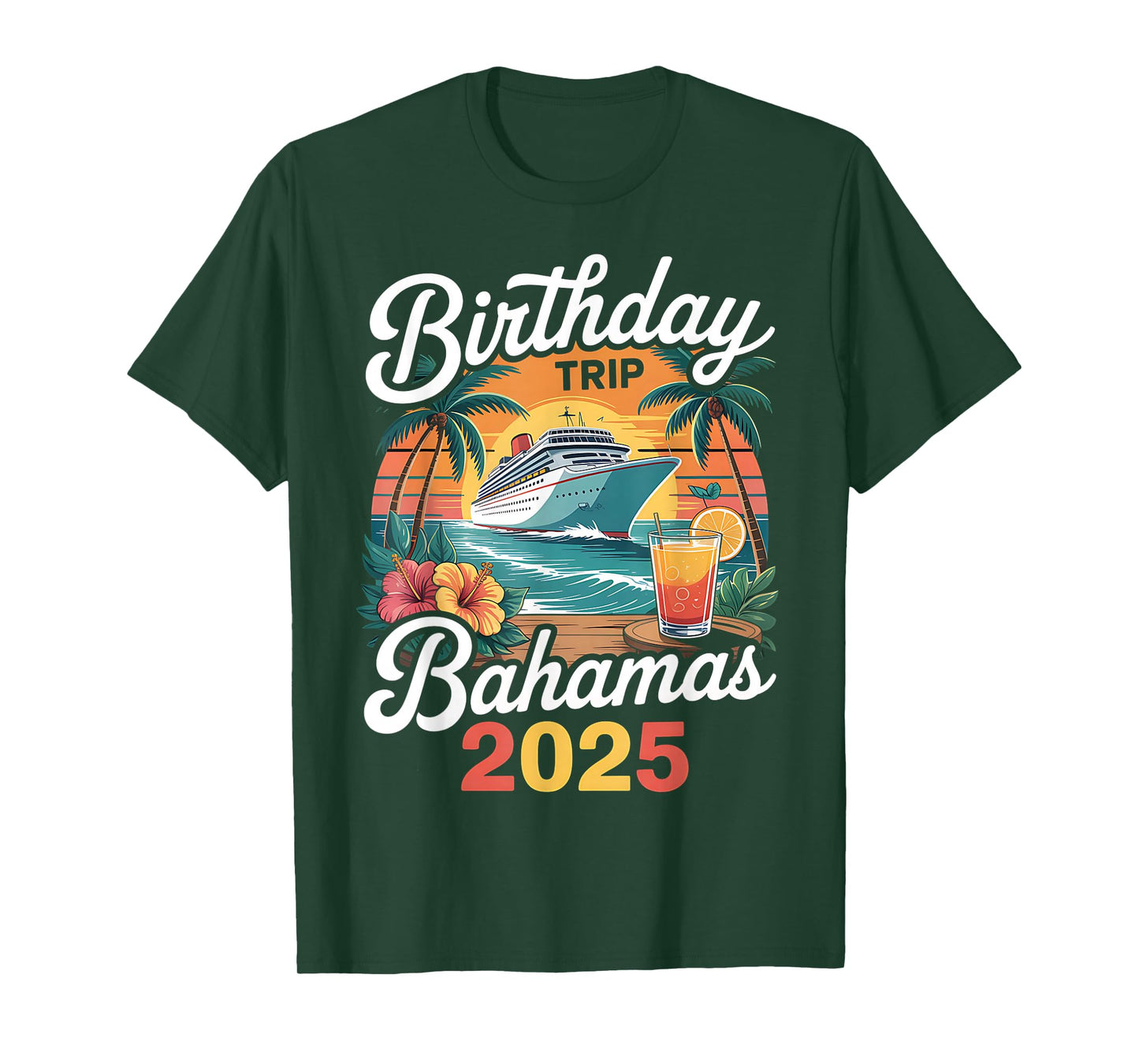 Bahamas Birthday Trip 2025 Crew Tropical Beach Vacation T-Shirt