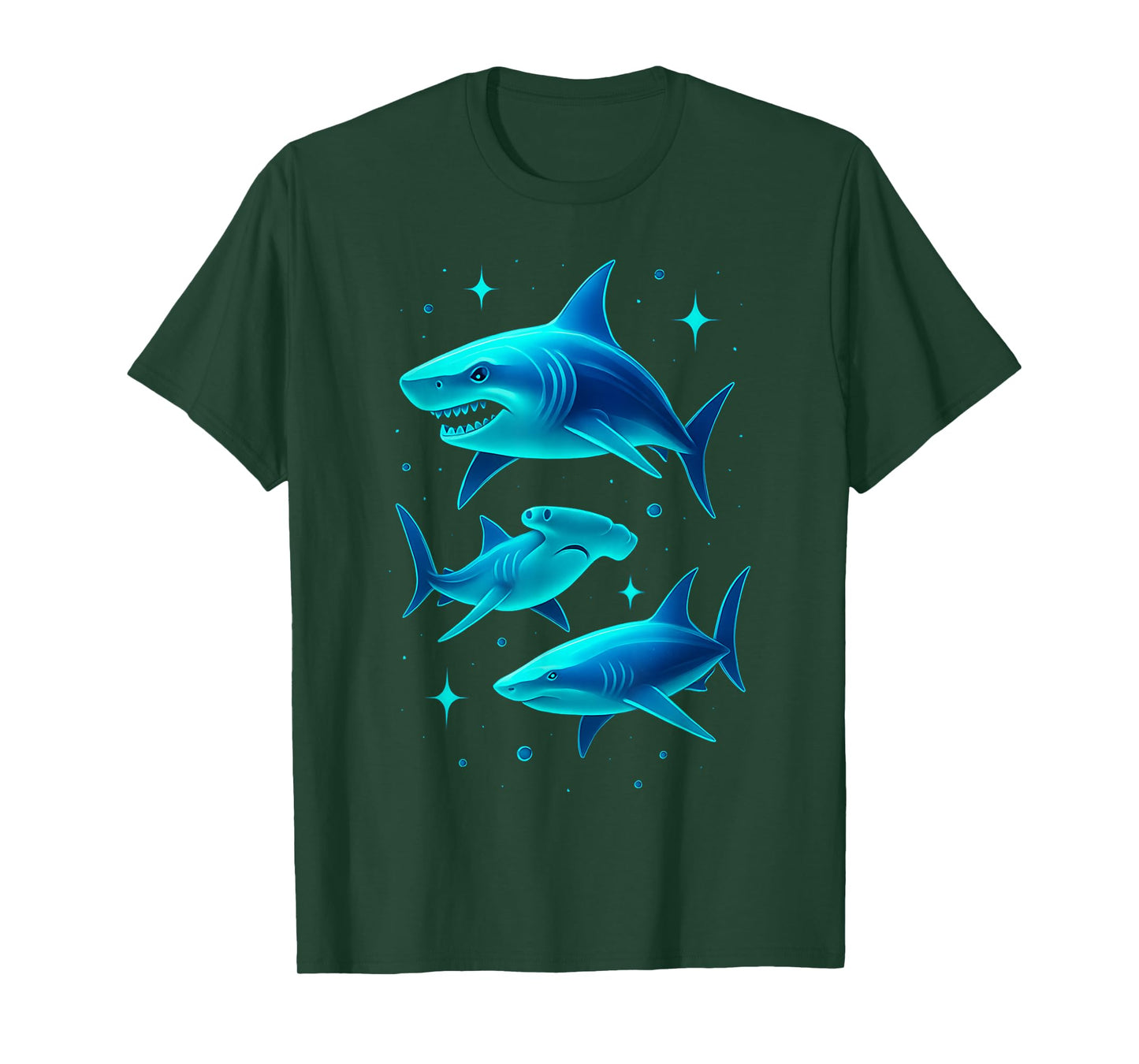 Retro Ocean Wildlife White Shark Hammerhead Sharks Lover T-Shirt