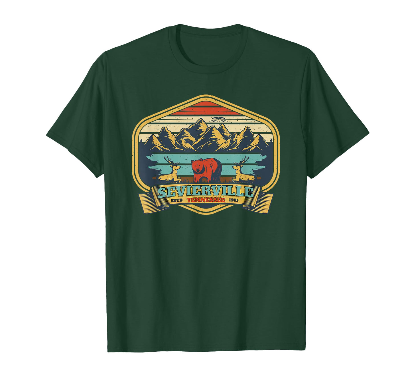 Sevierville, TN – Smoky Mountains Wildlife Vintage T-Shirt