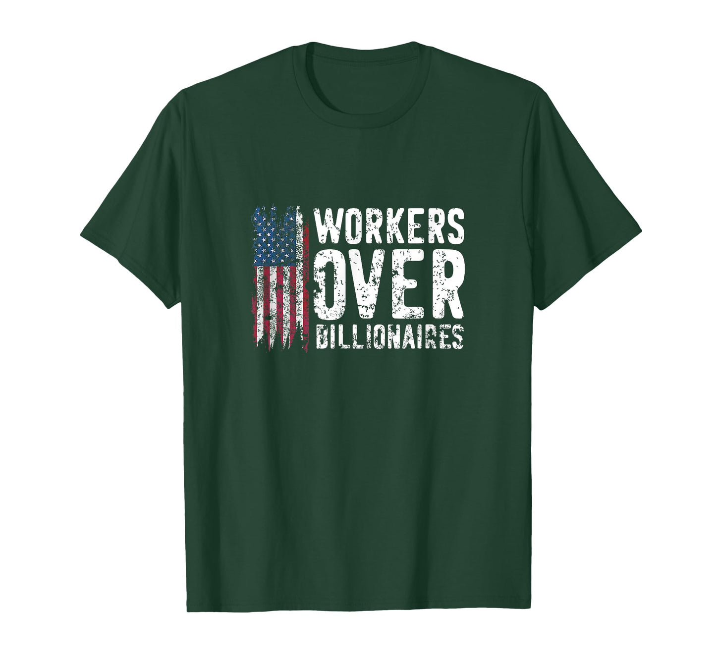 Workers Over Billionaires Flag Distressed T-Shirt