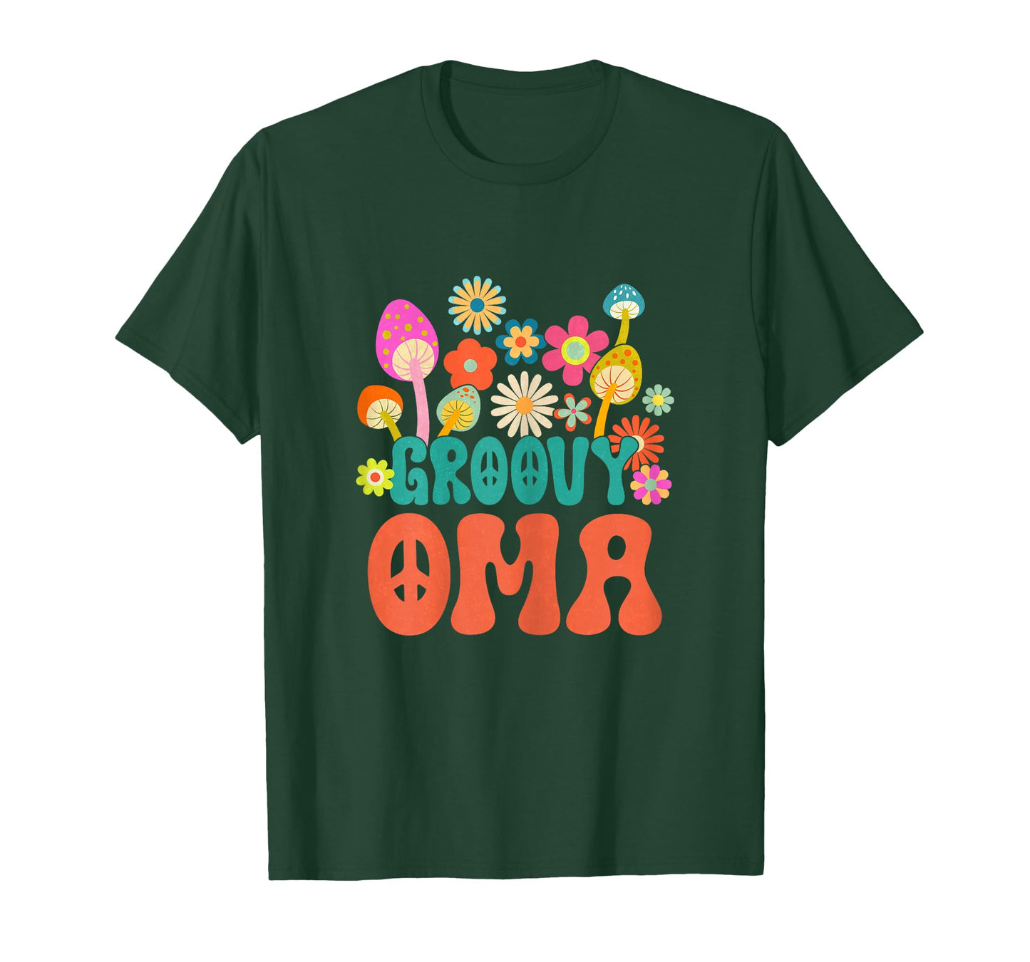 Retro Groovy Oma Gifts For Mother's Day Hippie Flower T-Shirt