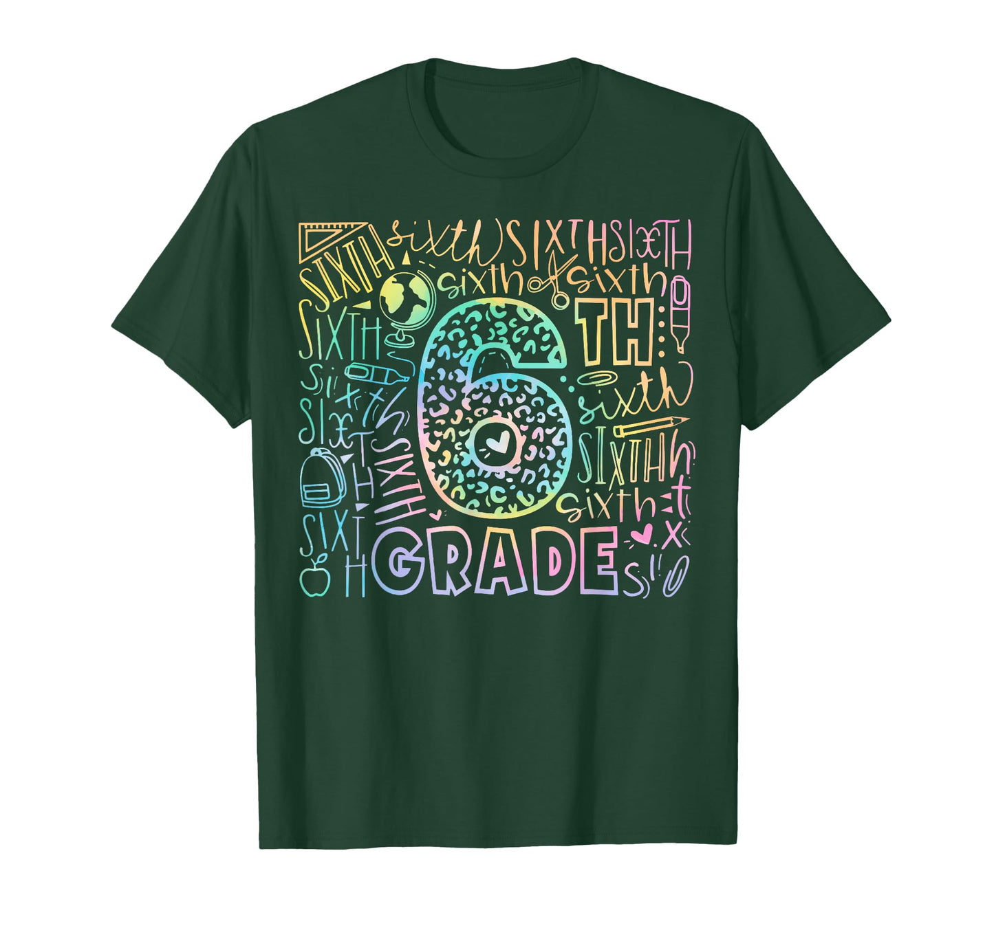 Tie Dye 6th Grade Typography Team Sixth Grade Back To School T-Shirt