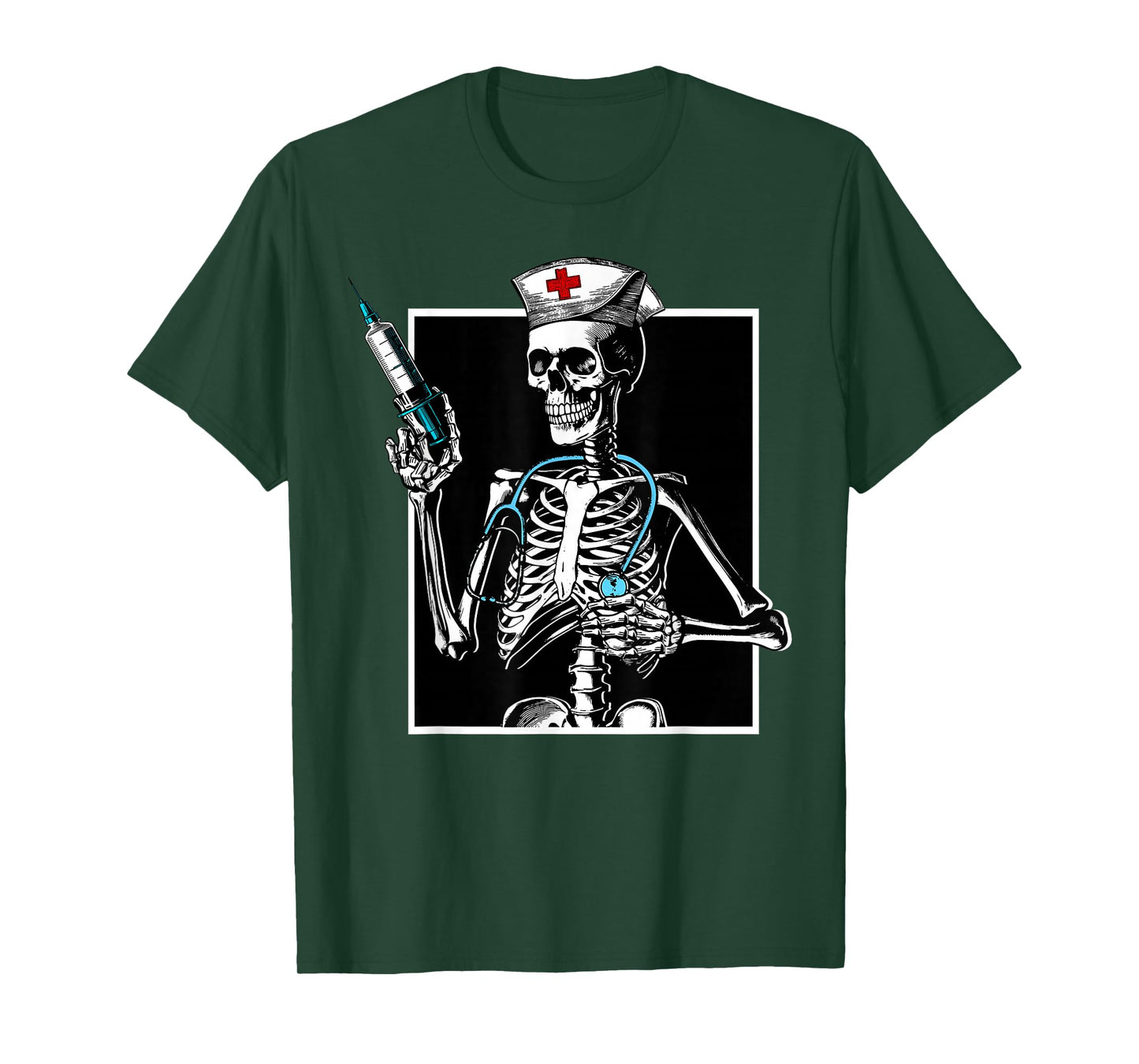 Halloween Skeleton ER Nurse Funny Nursing Student Spooky RN T-Shirt