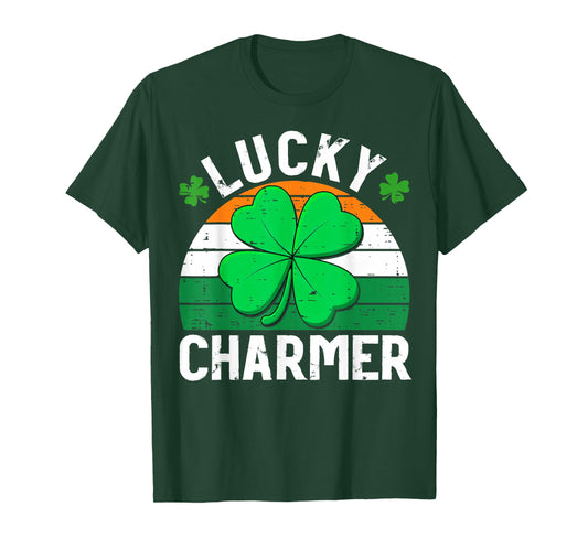 Lucky Charmer Shirts Boys Kids Girls Funny St Patricks Day T-Shirt - T-Shirt | Forest