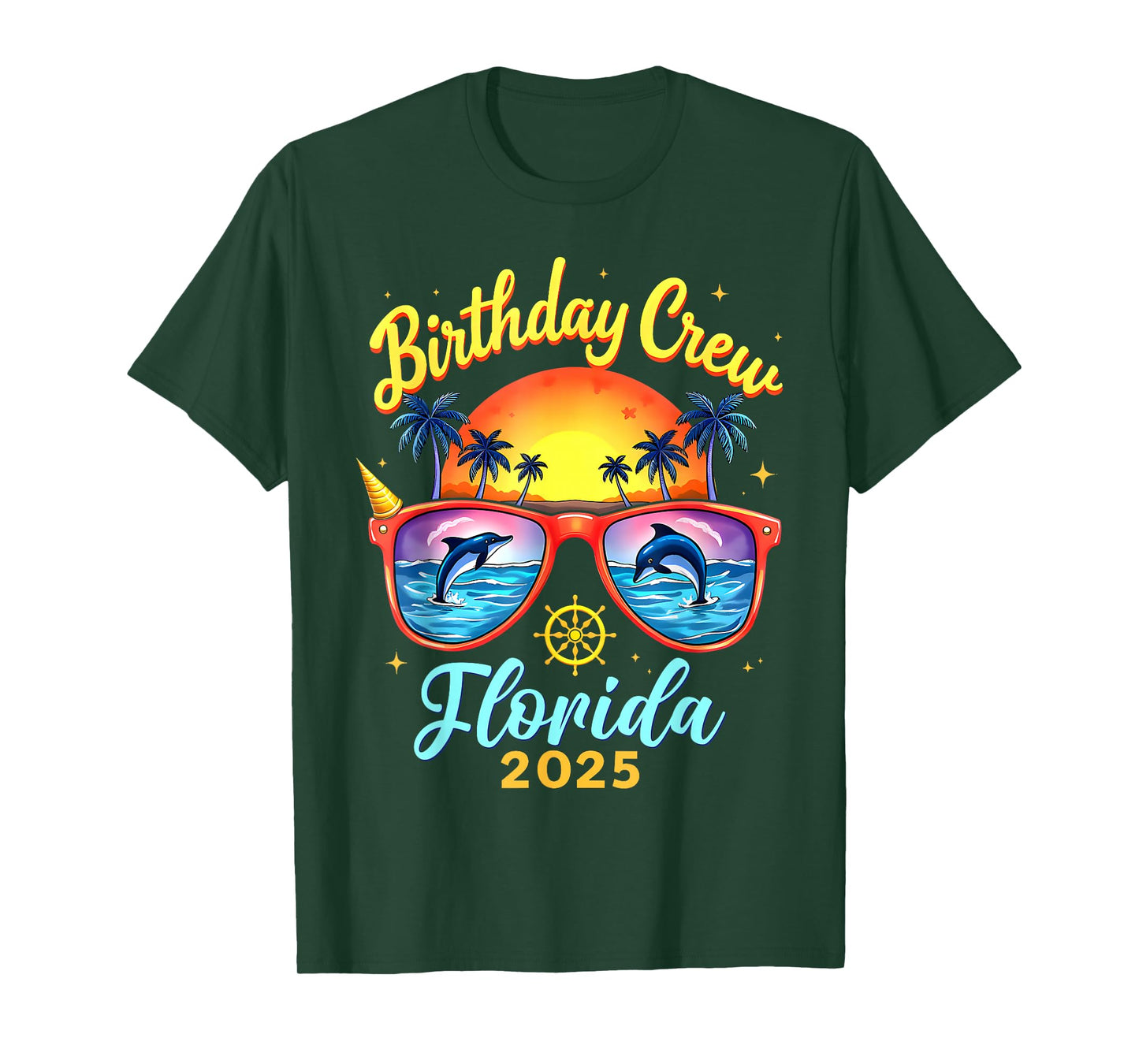 Birthday Crew Vacation Florida 2025 Party Matching Cruise T-Shirt