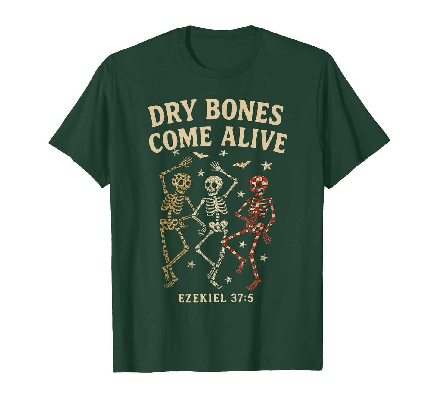 Dancing Skeleton Dry Bones Come Alive Christian Halloween T-Shirt