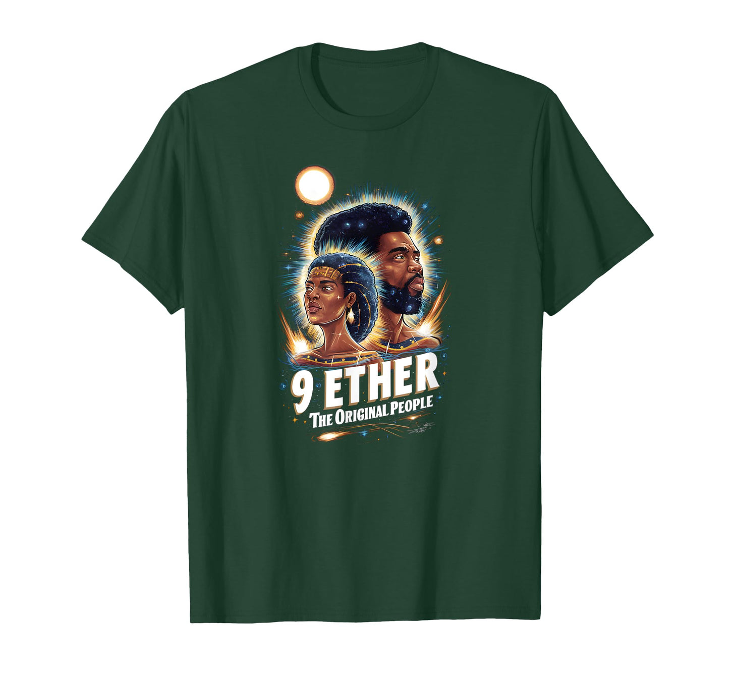 9 Ether The Original People Afrocentric Cosmic Design T-Shirt