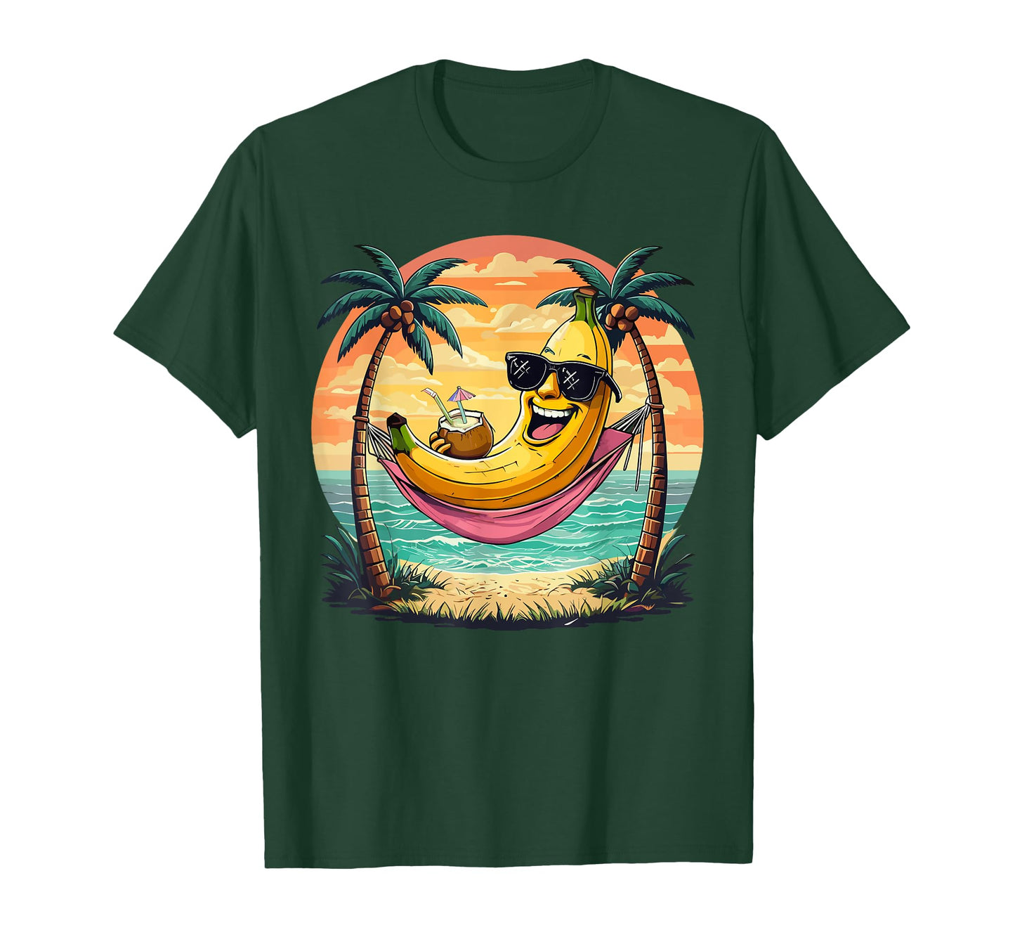 Banana Hammock Cool Tropical Pun Design T-Shirt