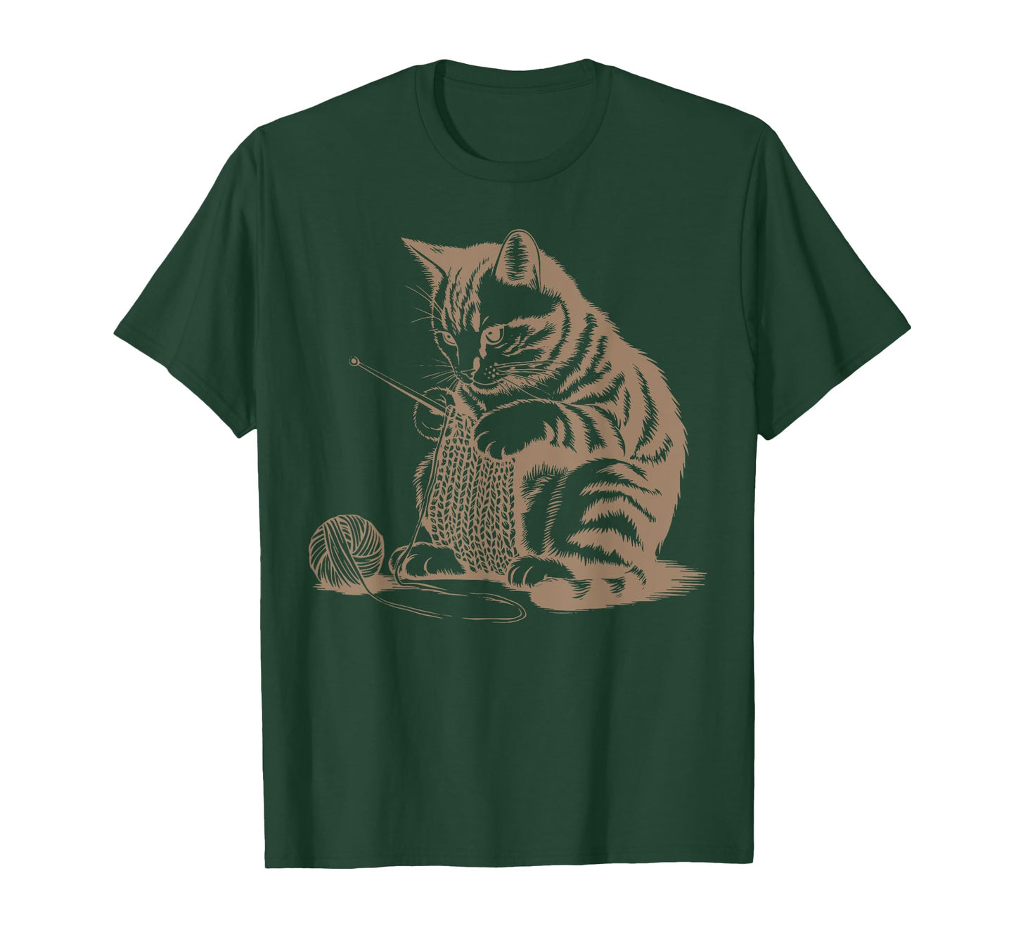 Vintage Cute Cat Crochet Knitting Yarn Knitter Crocheting Men Women Kids T-Shirt