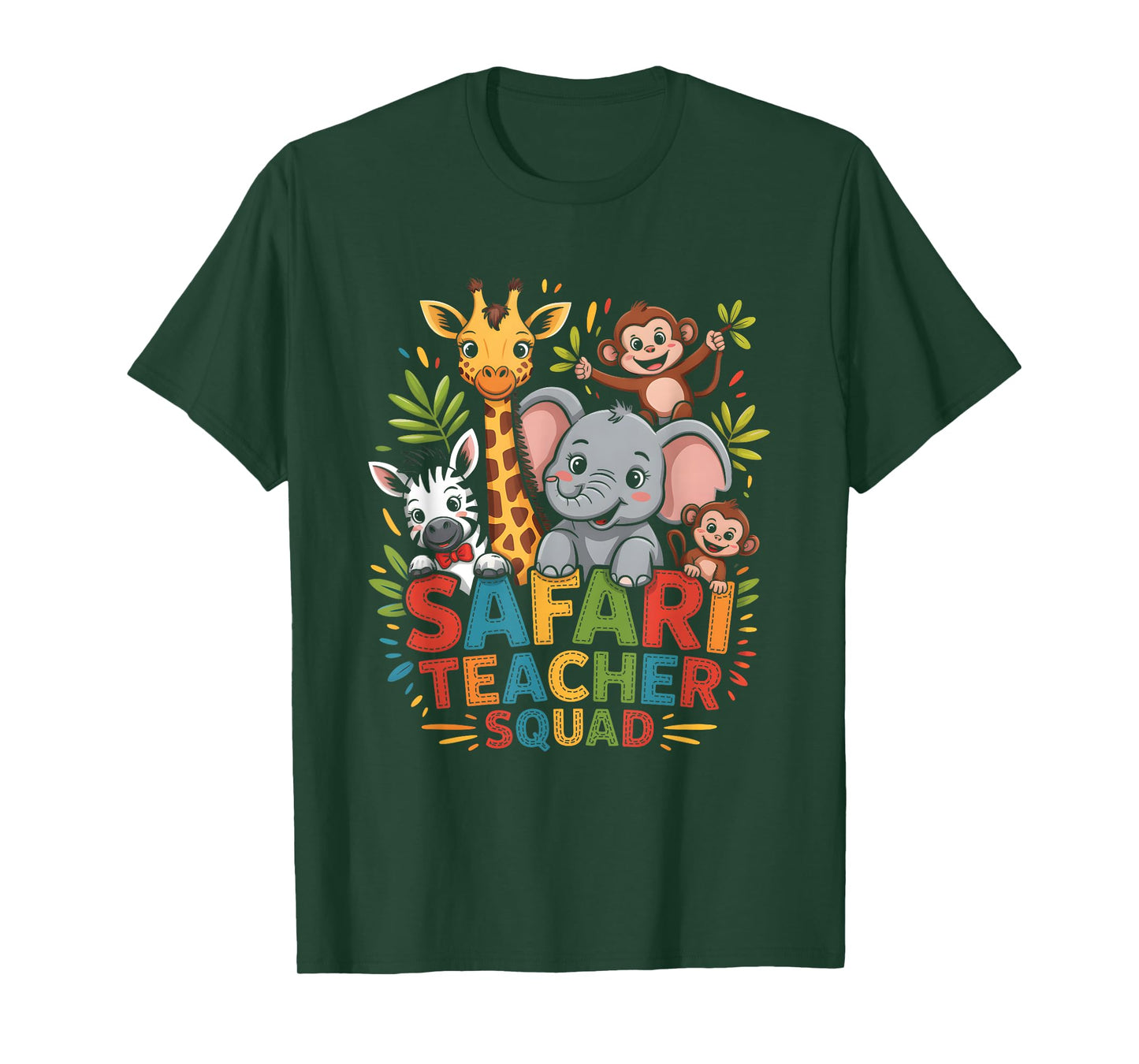 Safari Teacher Squad Guides Quietly Through Wildlife Animal T-Shirt