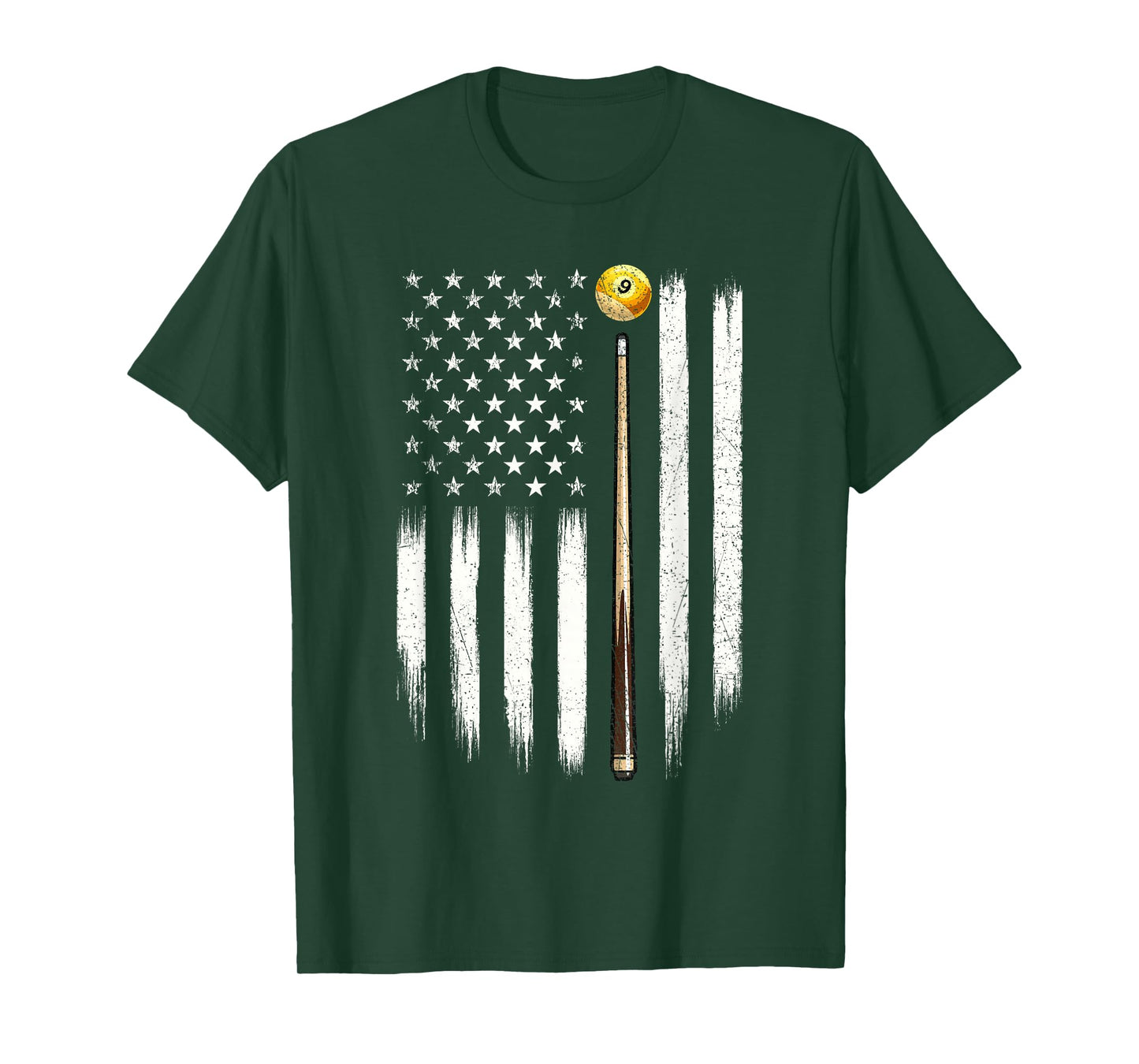 Billiard US Flag - 8 Ball Billiard Game Pool Player T-Shirt