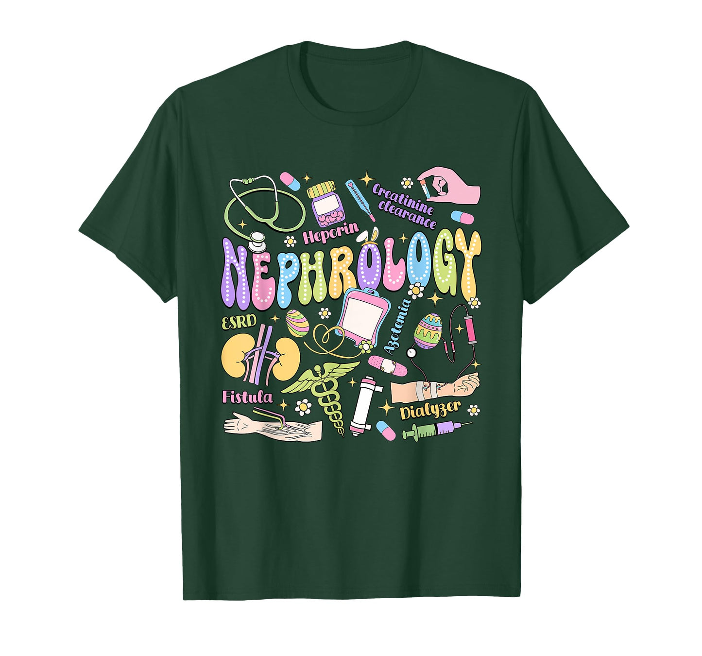 Nephrology Life Easter Day Dialysis Tech Nephrology Nurse T-Shirt