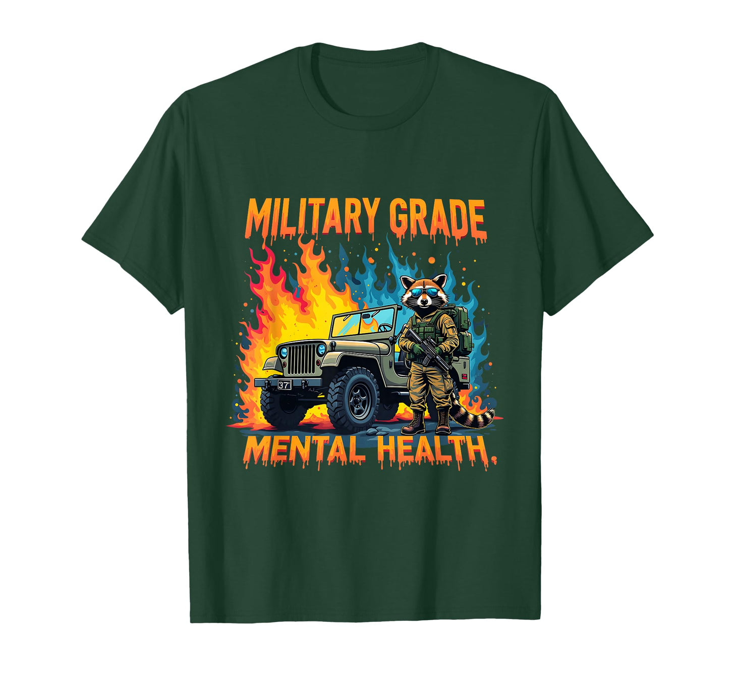 Retro Military Grade Mental Health Warrior Military Veterans T-Shirt
