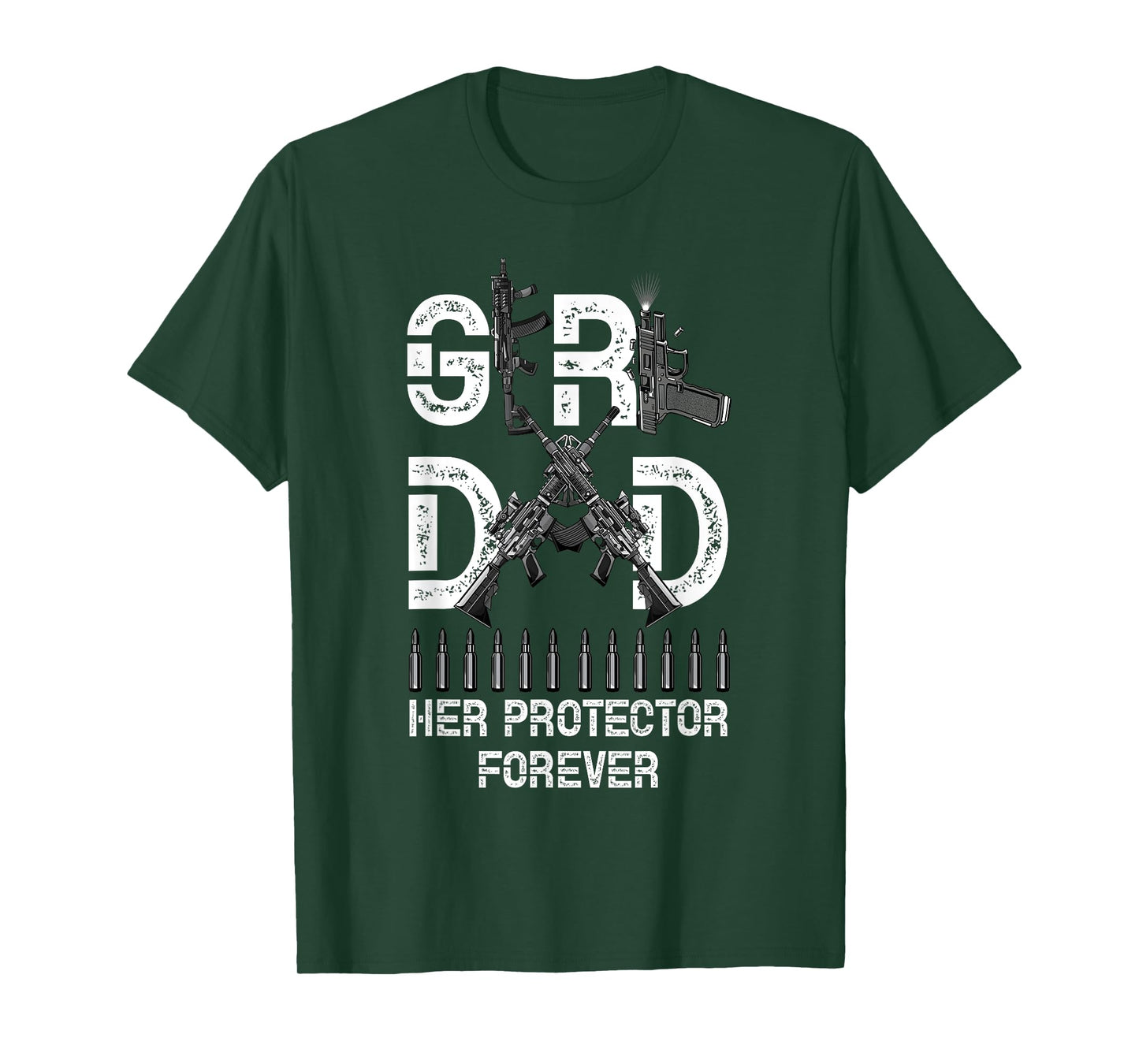 Girl a Dad Her Protector Forever Father of Girls Fathers Day T-Shirt