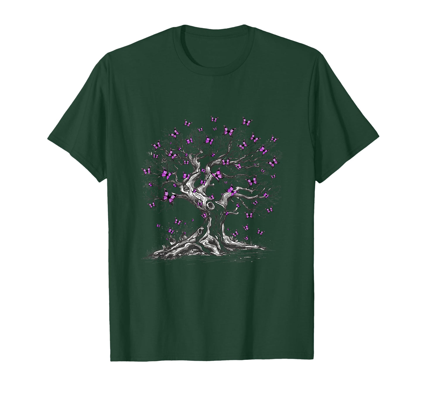 Animal Purple Butterflies Tree Nature Purple Butterfly T-Shirt