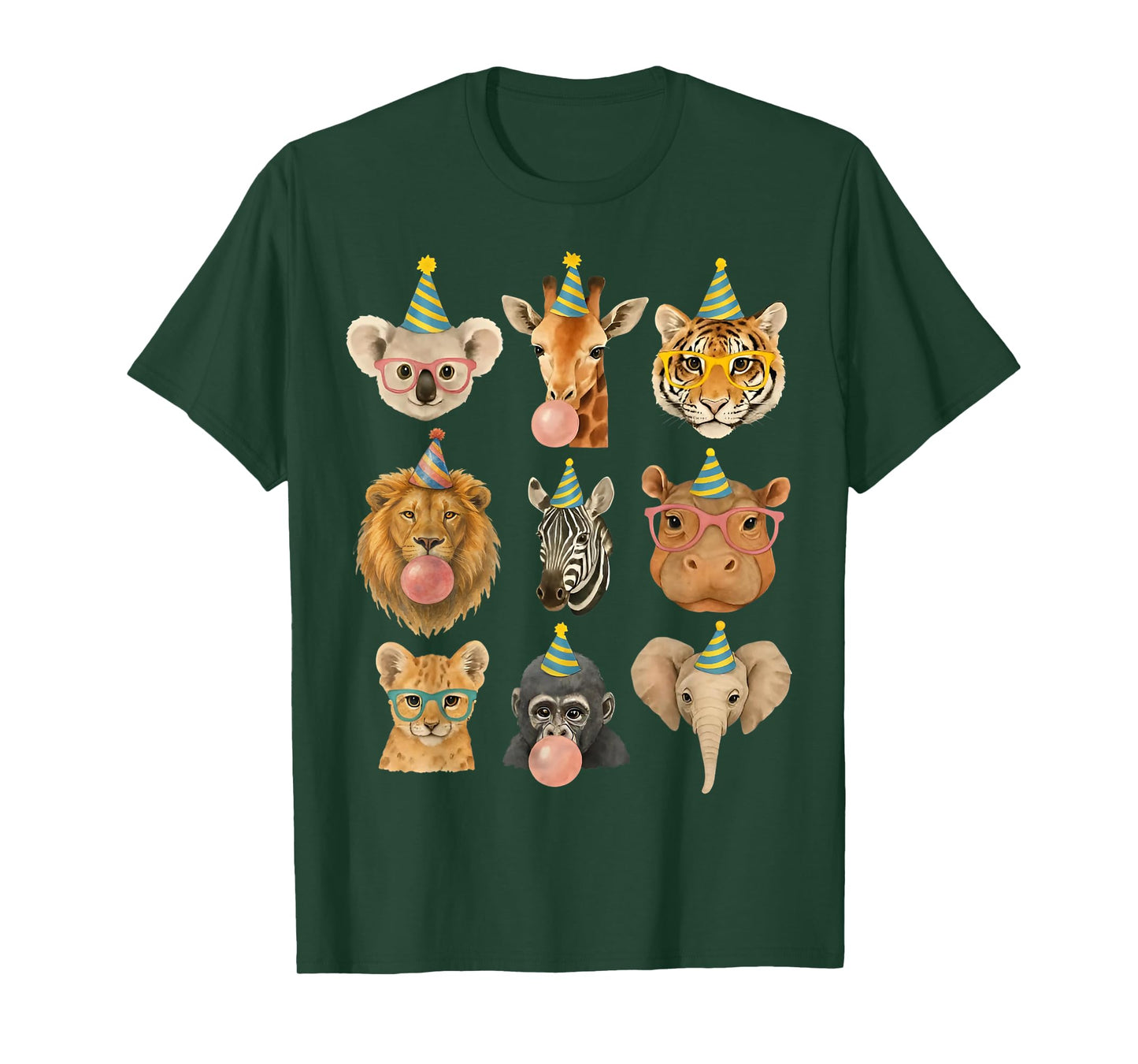Cute Party Animals Birthday Wildlife Zoo Birthday Boys Kids T-Shirt