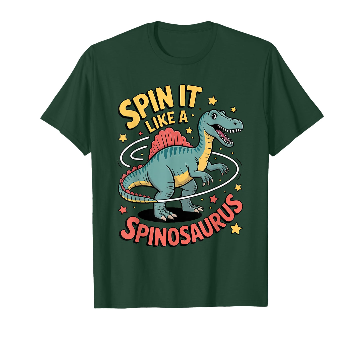 Spin It Like A Spinosaurus Jurassic Era Dino Design T-Shirt