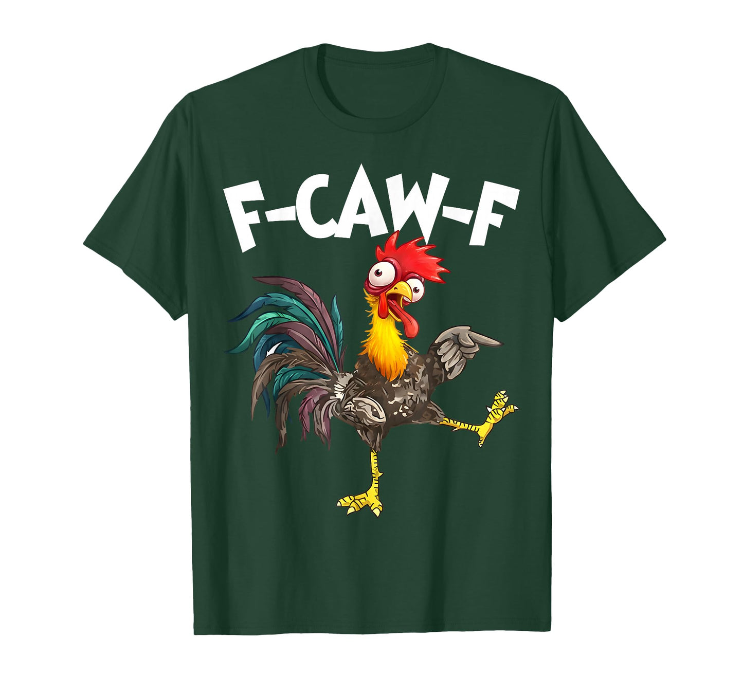 Funny F-Awk-F Chicken F-Caw-F Rooster Pun Retro T-Shirt