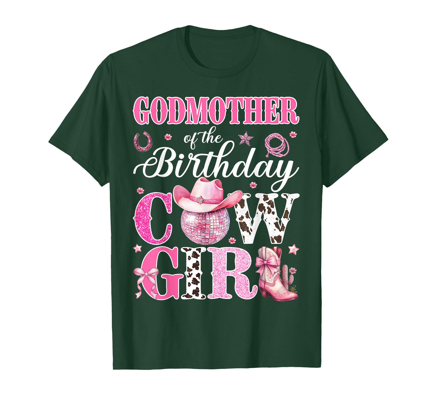 Cute Godmother Of Birthday CowGirl Rodeo Western Bday Party T-Shirt