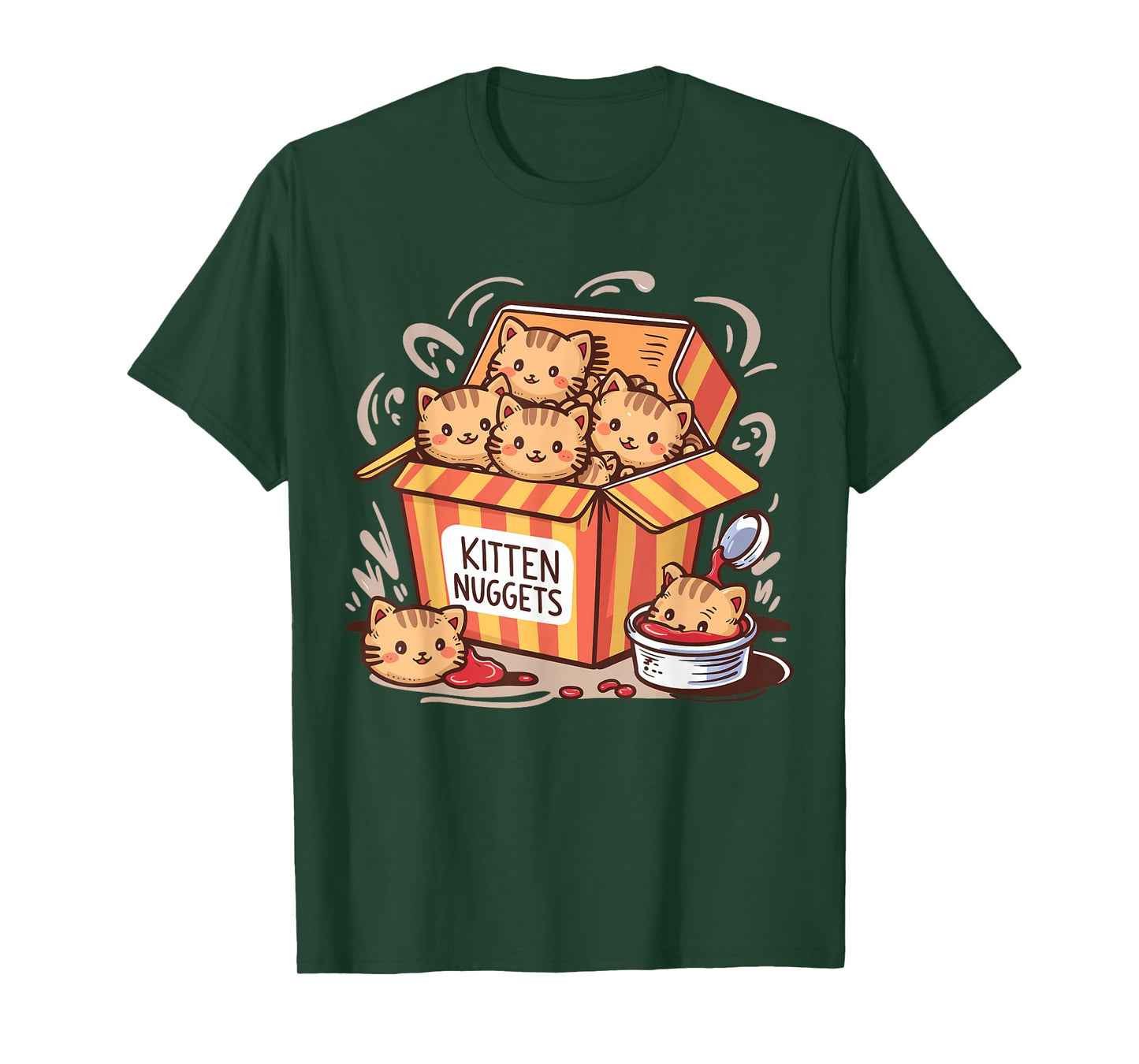 Kitten Nuggets Food Pun Cat Lover Chicken Nuggets T-Shirt