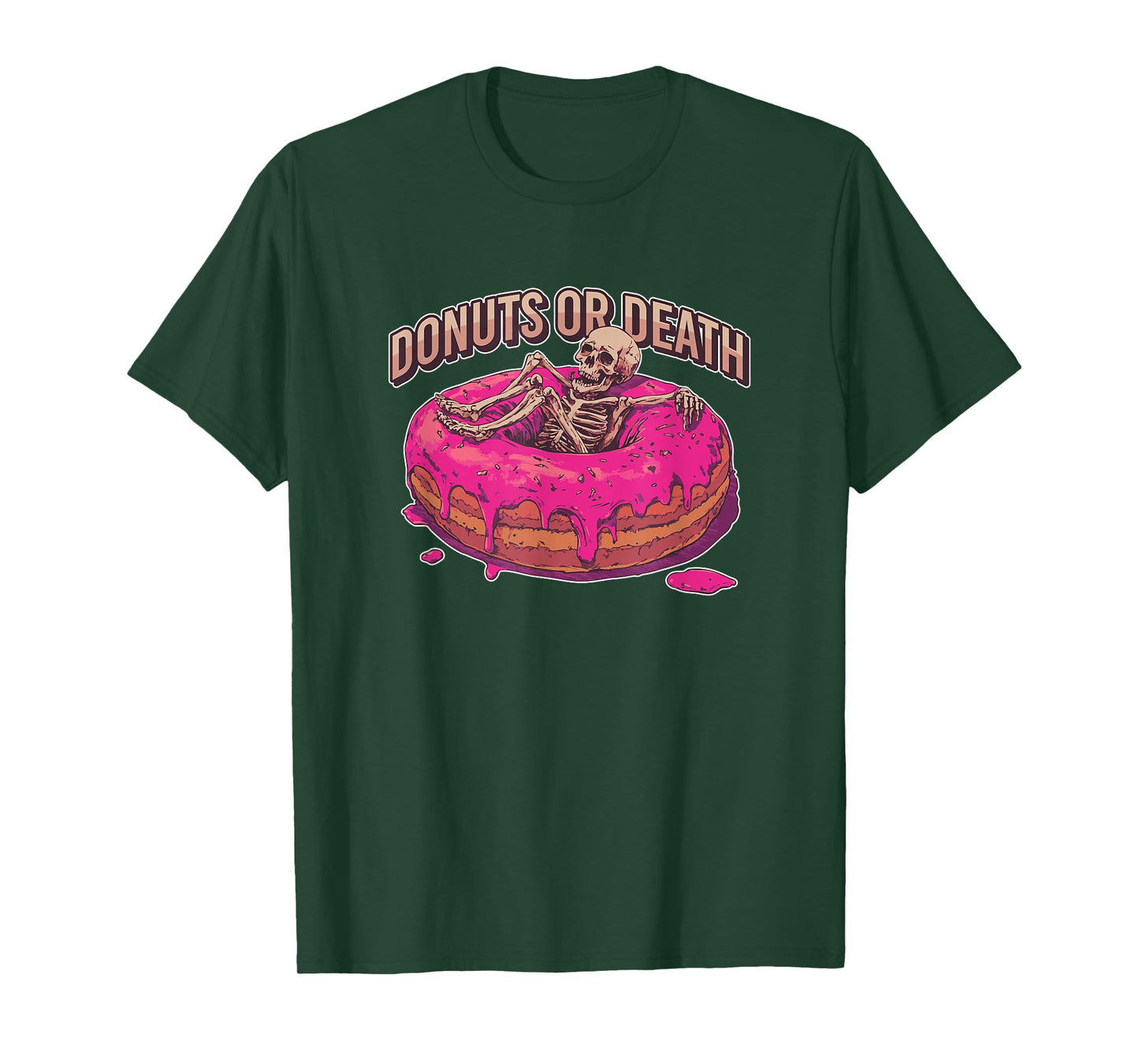 Skeleton on Donut Chillin Donuts or Death T-Shirt