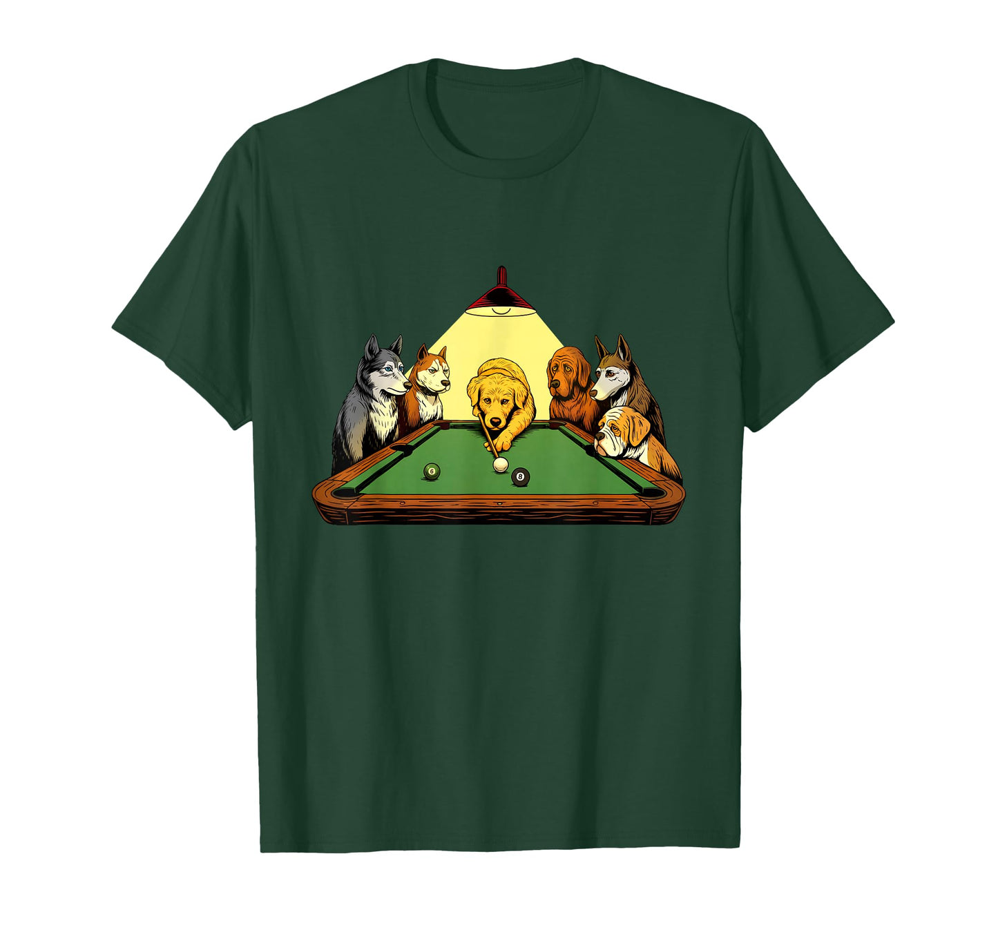 Billiard Dogs - 8 Ball Billiard Game Pool Player T-Shirt
