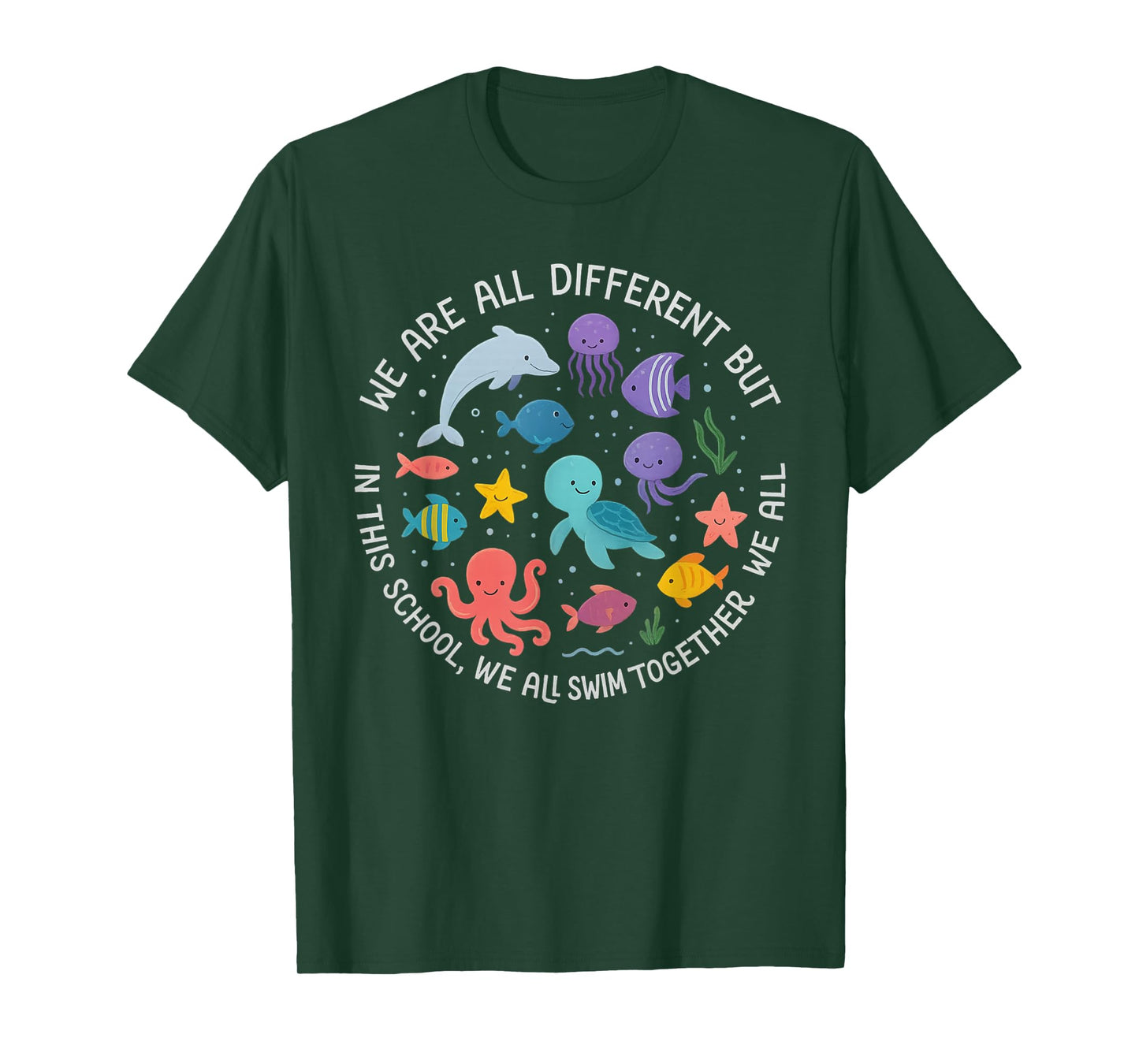 Different We Swim Together Teacher Student Back to School T-Shirt