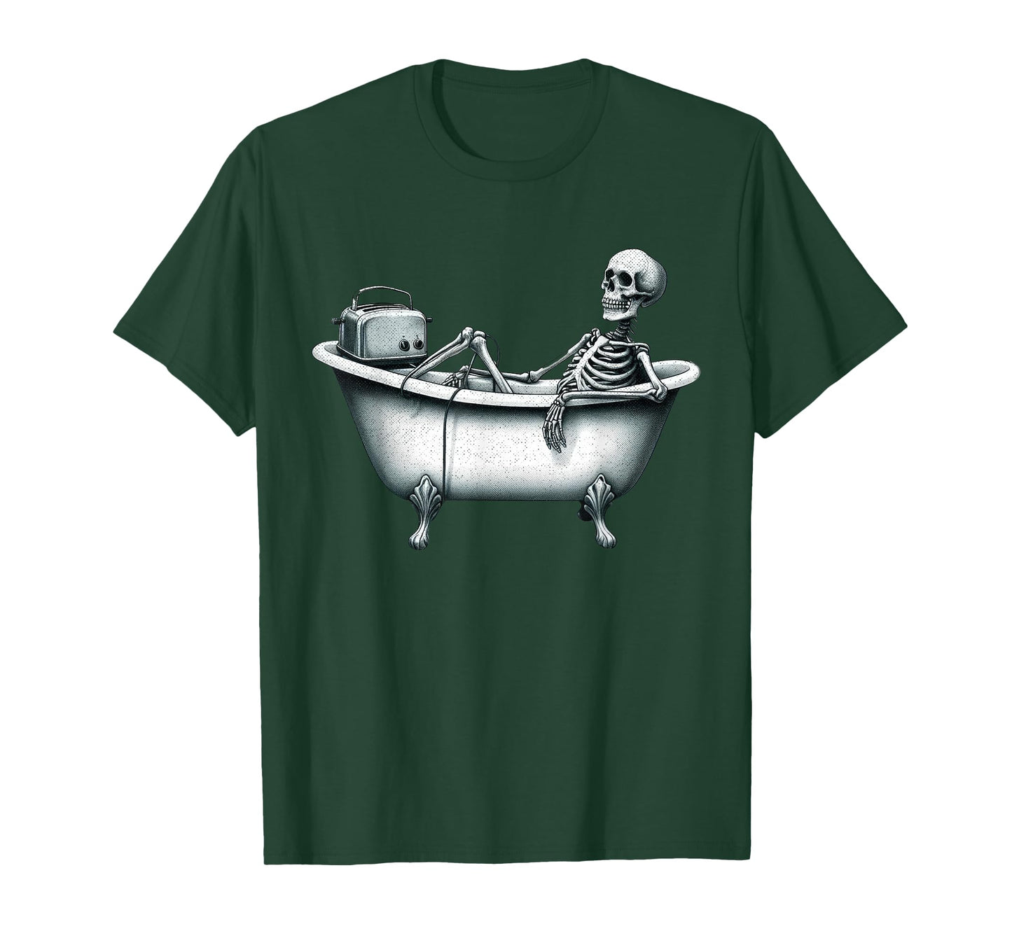 Funny Skeleton in Bathtub with Toaster T-Shirt