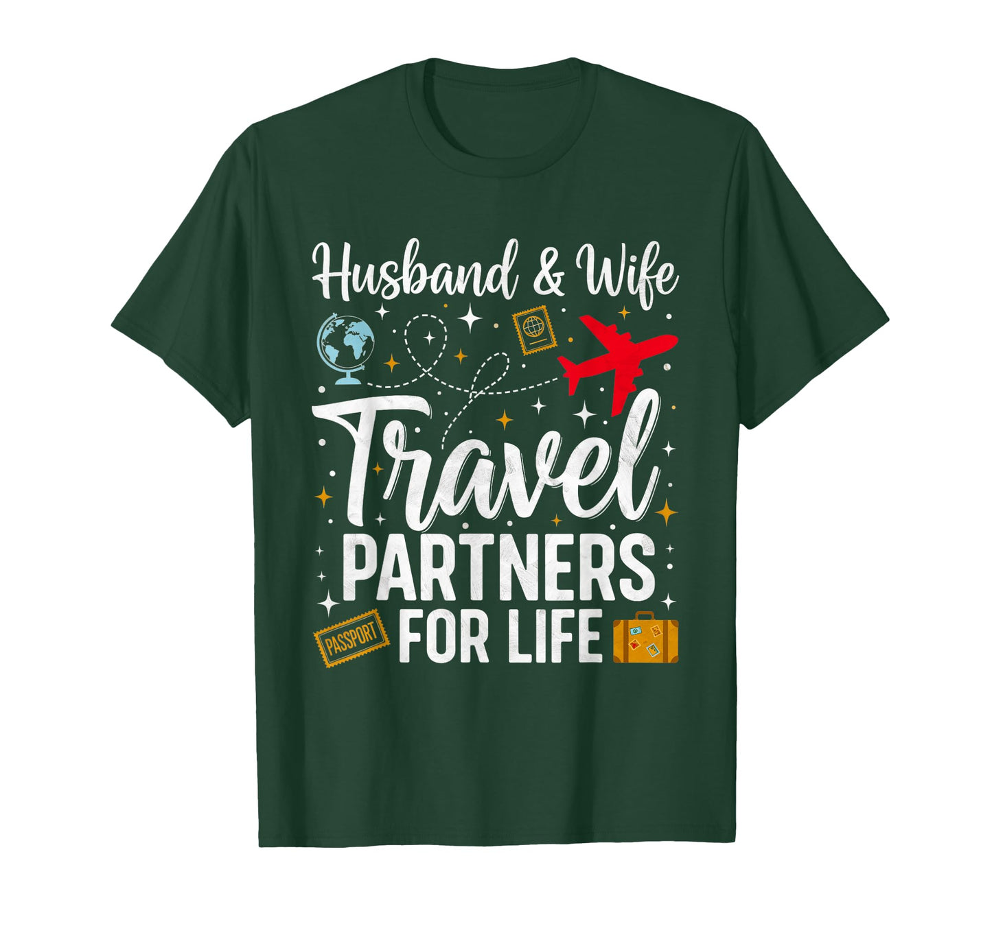 Couple Matching Husband and Wife Travel Partners for Life T-Shirt